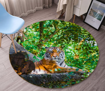 3D Tiger 37233 Animal Round Non Slip Rug Mat