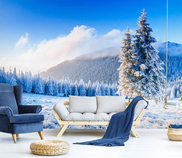 3D Snow Mountain Tree 58044 Wall Murals