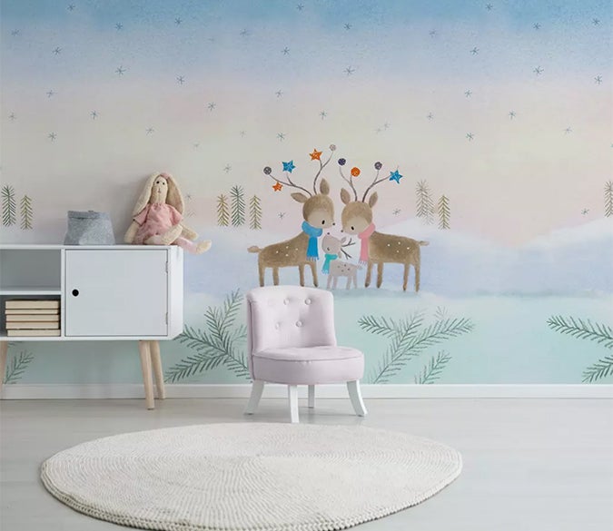 3D Cute Deer 735 Wall Murals Wallpaper AJ Wallpaper 2 