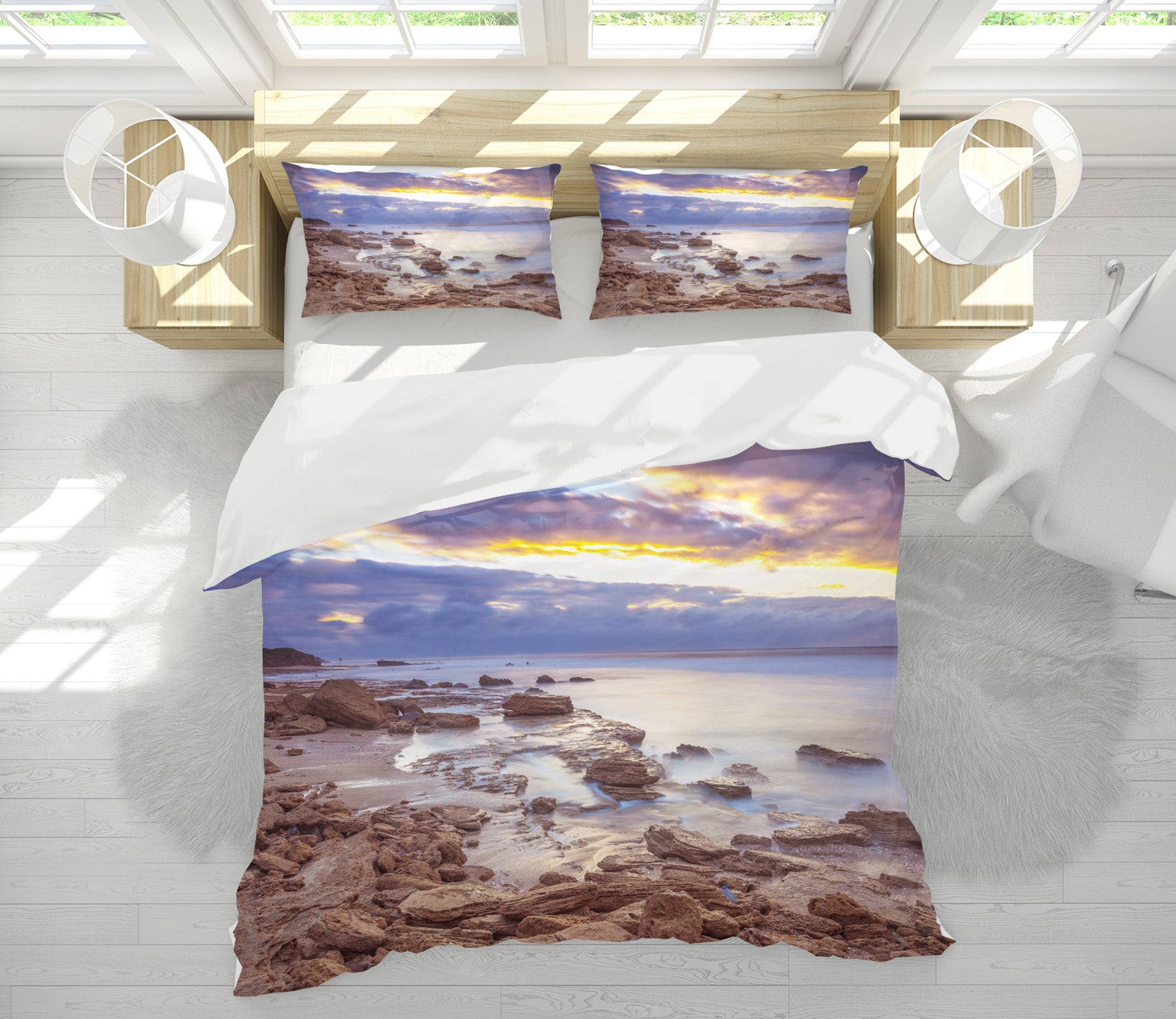 3D Seaside Stones 8628 Assaf Frank Bedding Bed Pillowcases Quilt