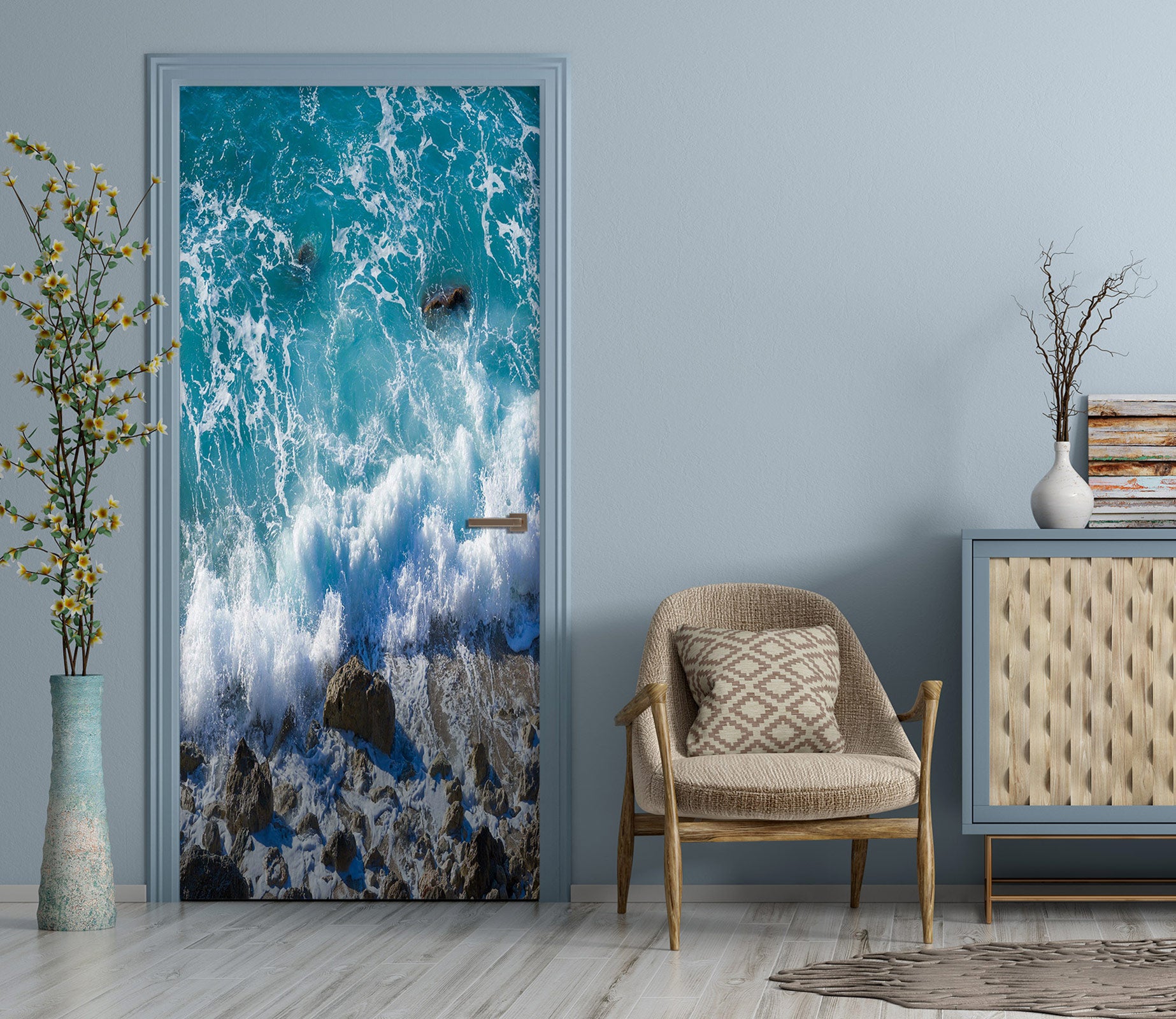 3D Waves 24095 Door Mural