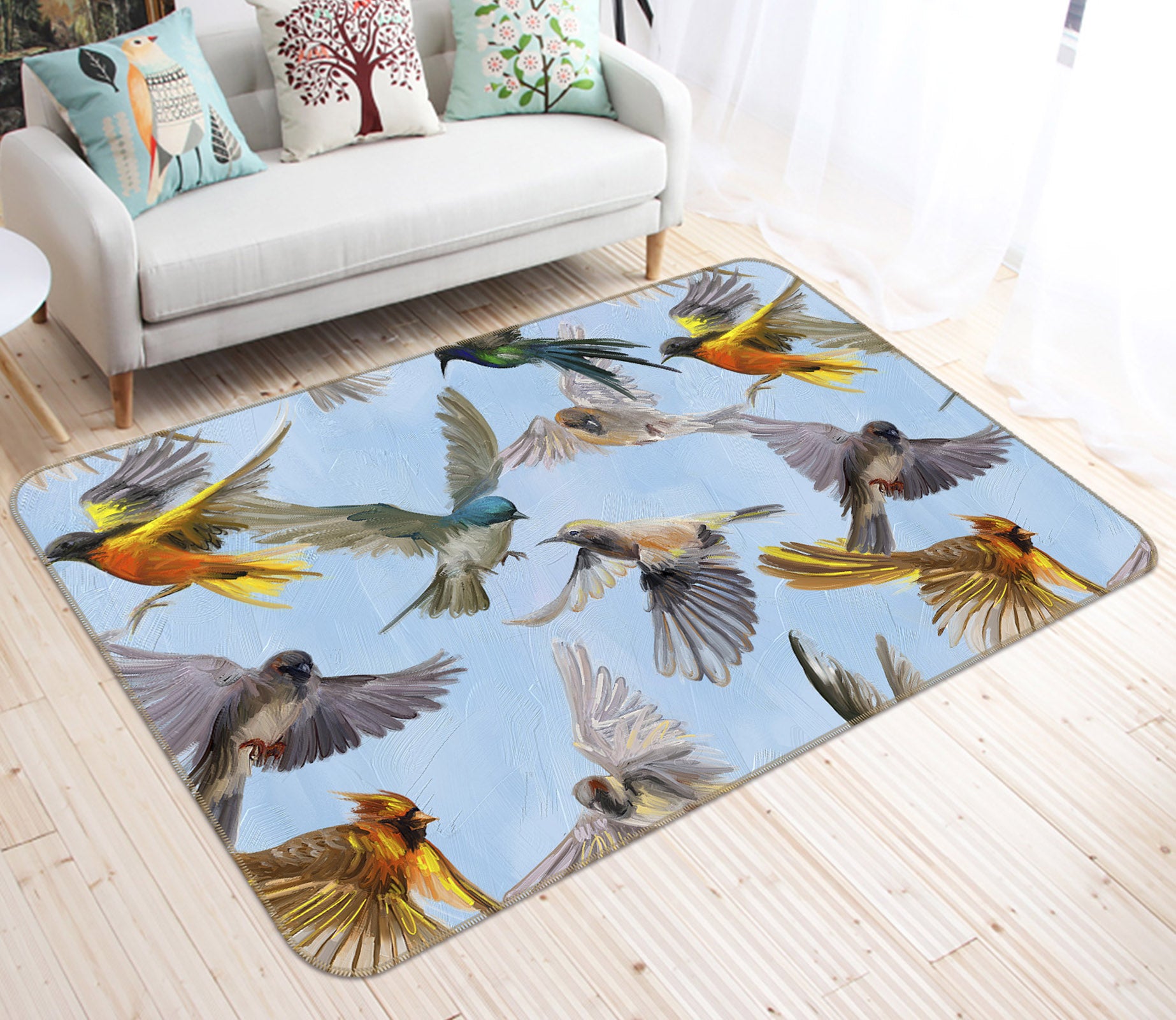 3D Flock Birds 69028 Animal Non Slip Rug Mat