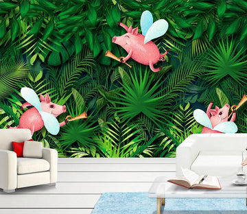 3D Flying Pig WC419 Wall Murals