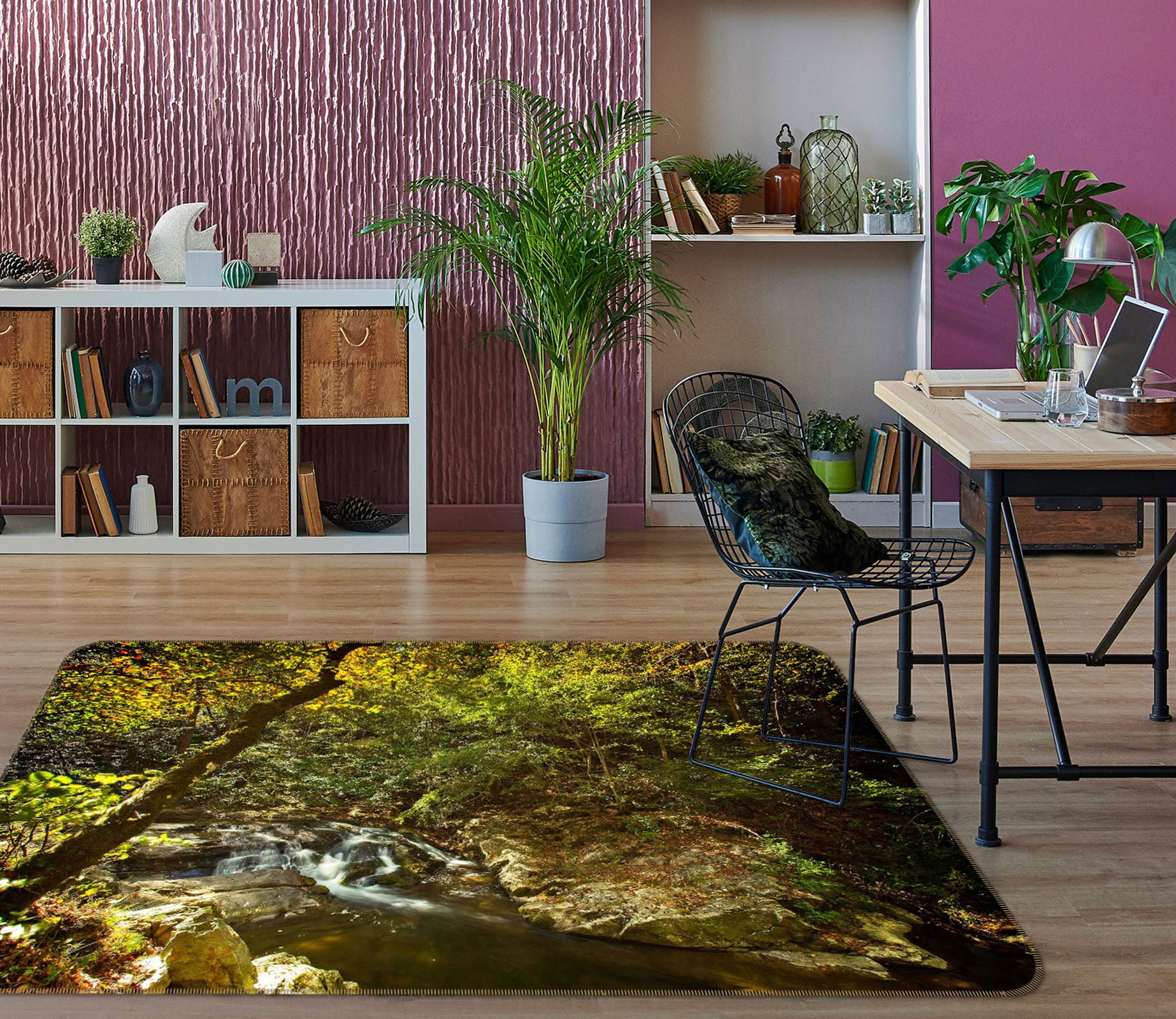 3D Jungle Water 84084 Kathy Barefield Rug Non Slip Rug Mat