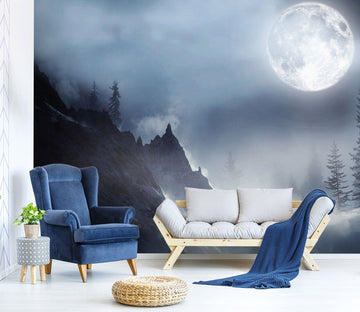 3D Moon Night View 030 Wall Murals Wallpaper AJ Wallpaper 2 