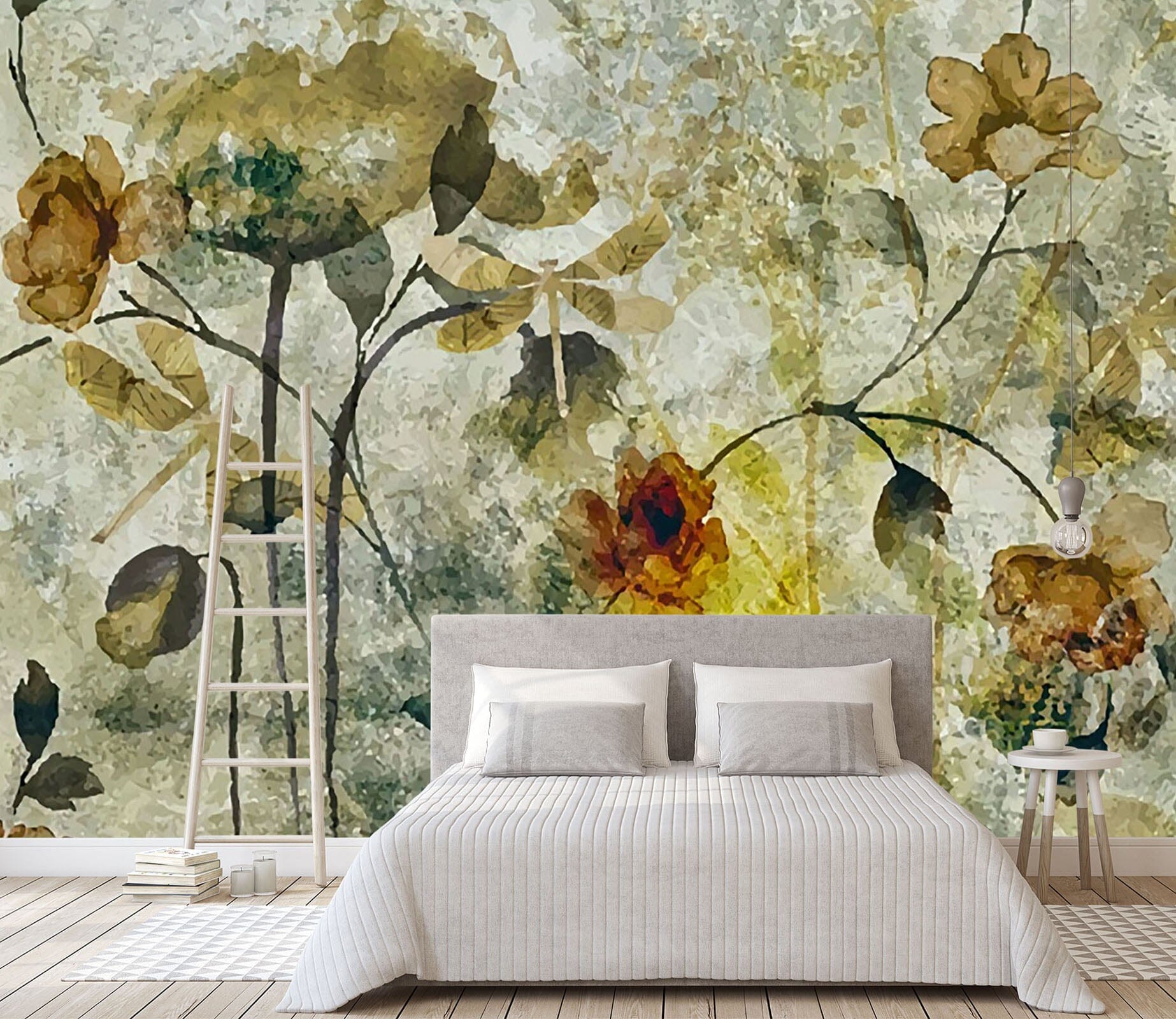 3D Retro Lotus Leaf 149 Wall Murals Wallpaper AJ Wallpaper 2 