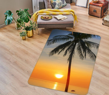 3D Sunset Coconut Tree 1192 Marco Carmassi Rug Non Slip Rug Mat Mat AJ Creativity Home 