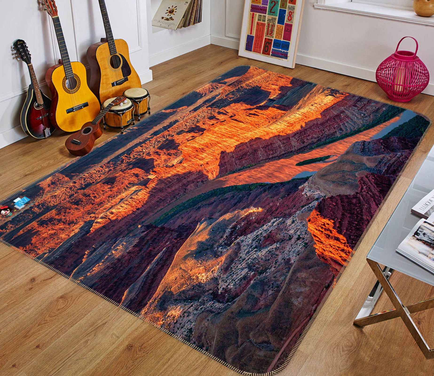 3D Mountain River 5113 Beth Sheridan Rug Non Slip Rug Mat