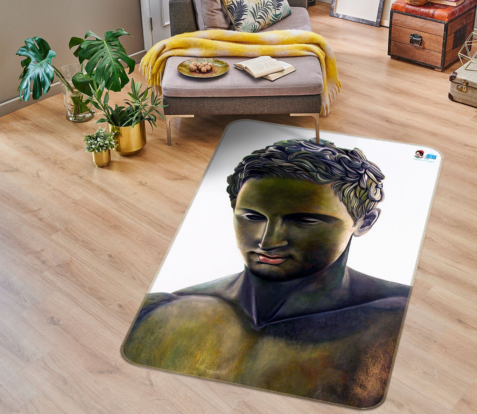 3D Statue Male 11148 Matthew Holden Bates Rug Non Slip Rug Mat