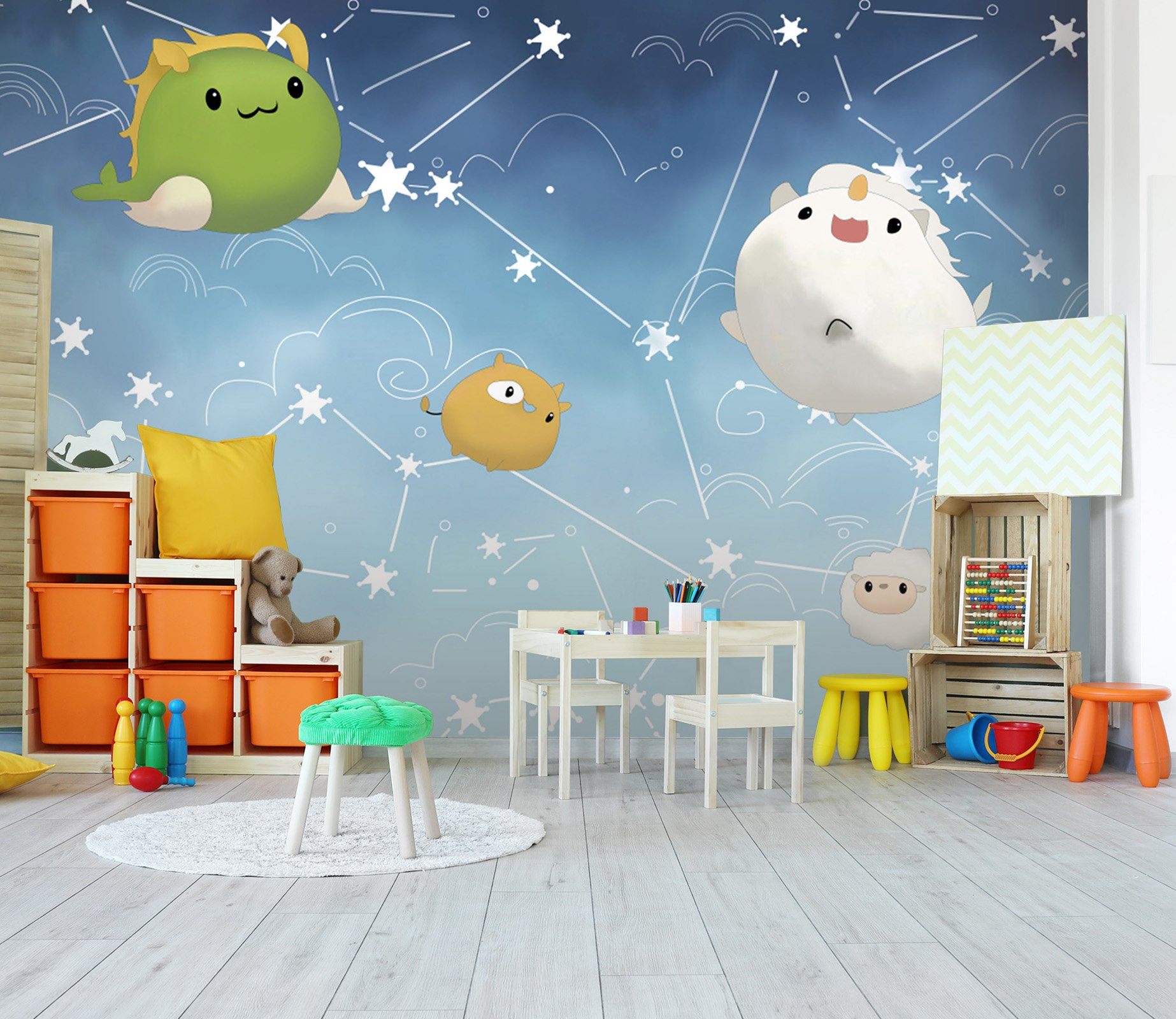 3D Cartoon Pig Sheep 022 Wall Murals Wallpaper AJ Wallpaper 2 