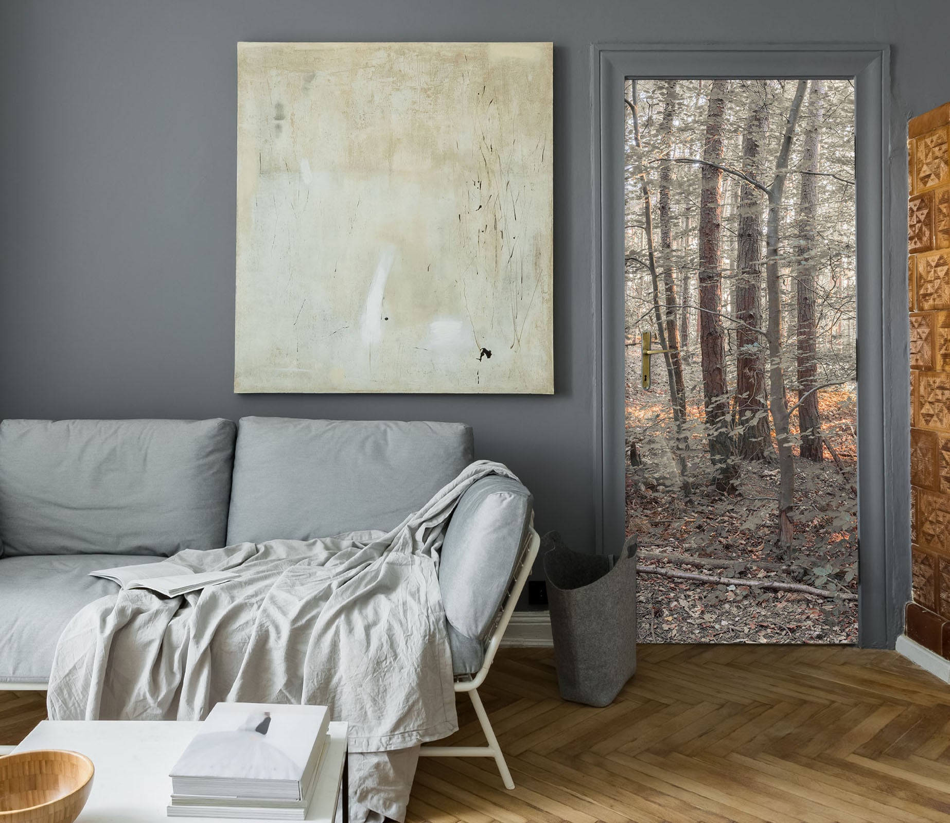 3D Forest Plant 5078 Assaf Frank Door Mural