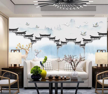 3D Deer Dove WC903 Wall Murals