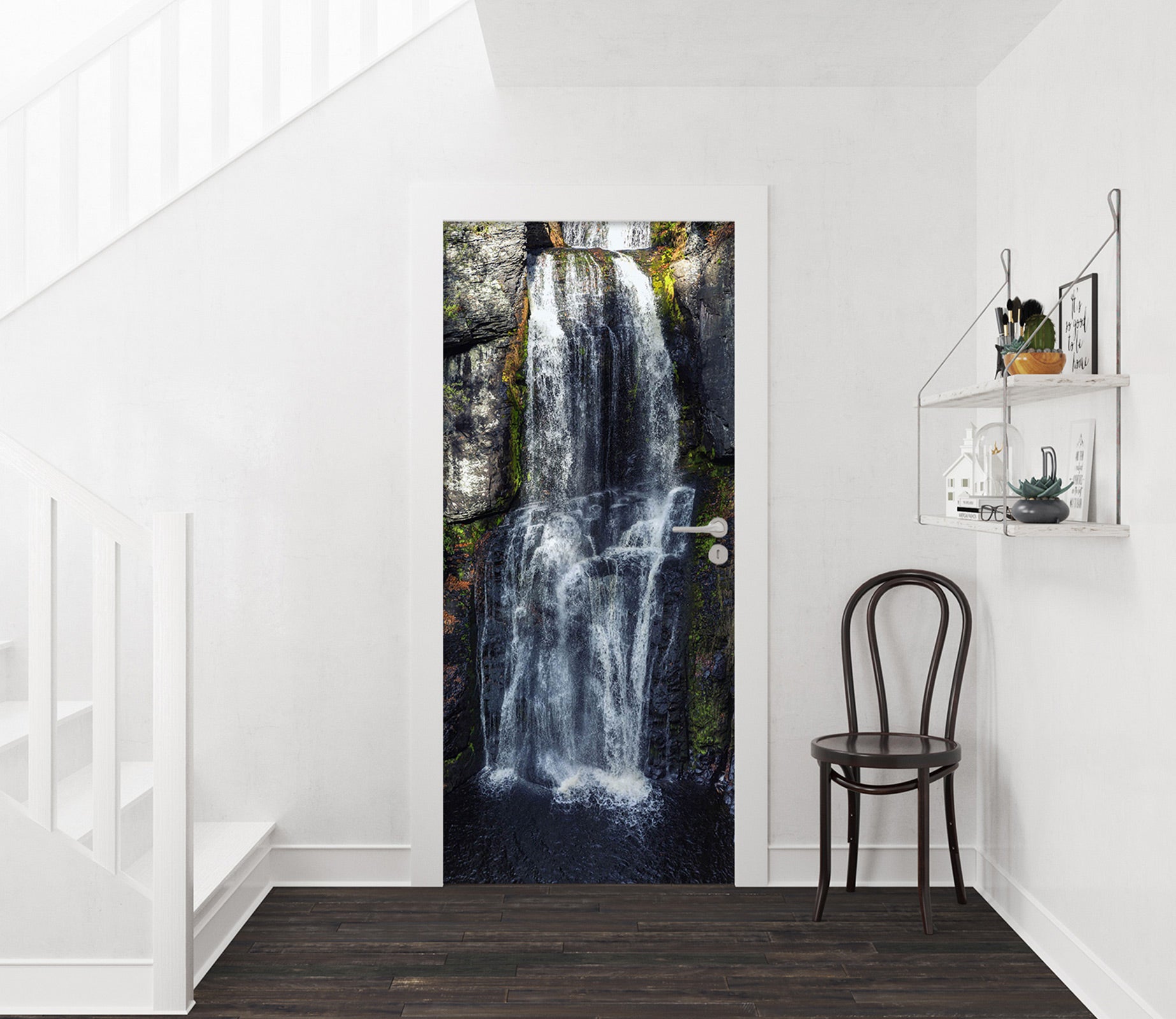 3D Mountain Flowing Water 24043 Door Mural