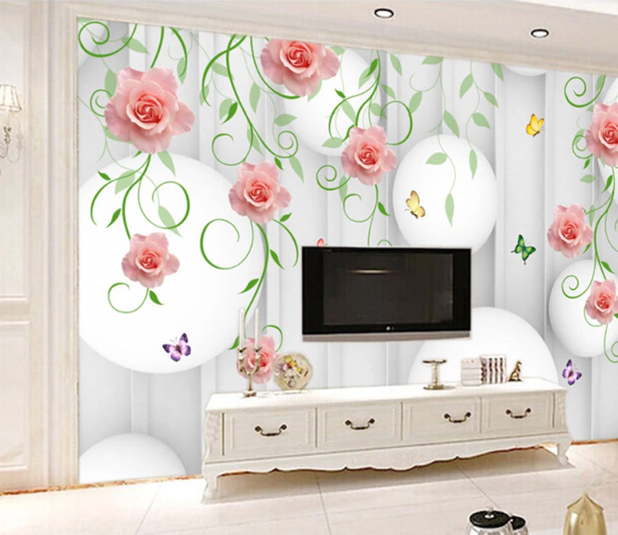 3D Rose Vine WC174 Wall Murals