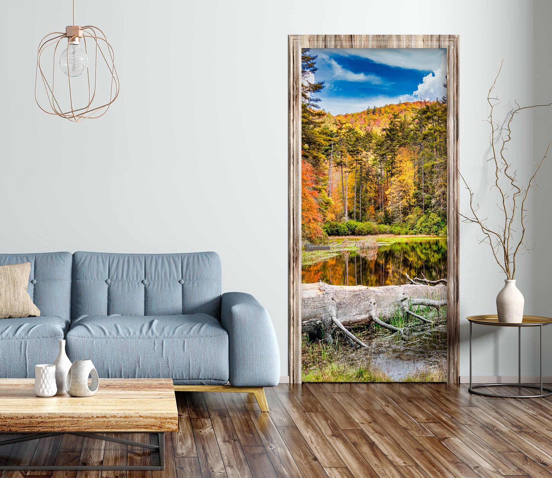 3D Woods Pool 10828 Beth Sheridan Door Mural