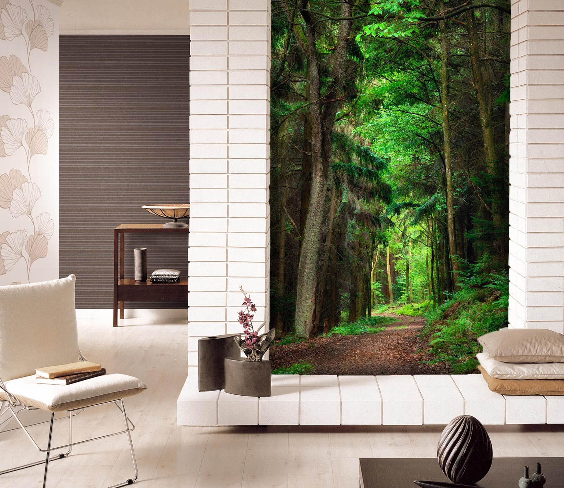 3D Forest Road 107 Wall Murals Wallpaper AJ Wallpaper 2 