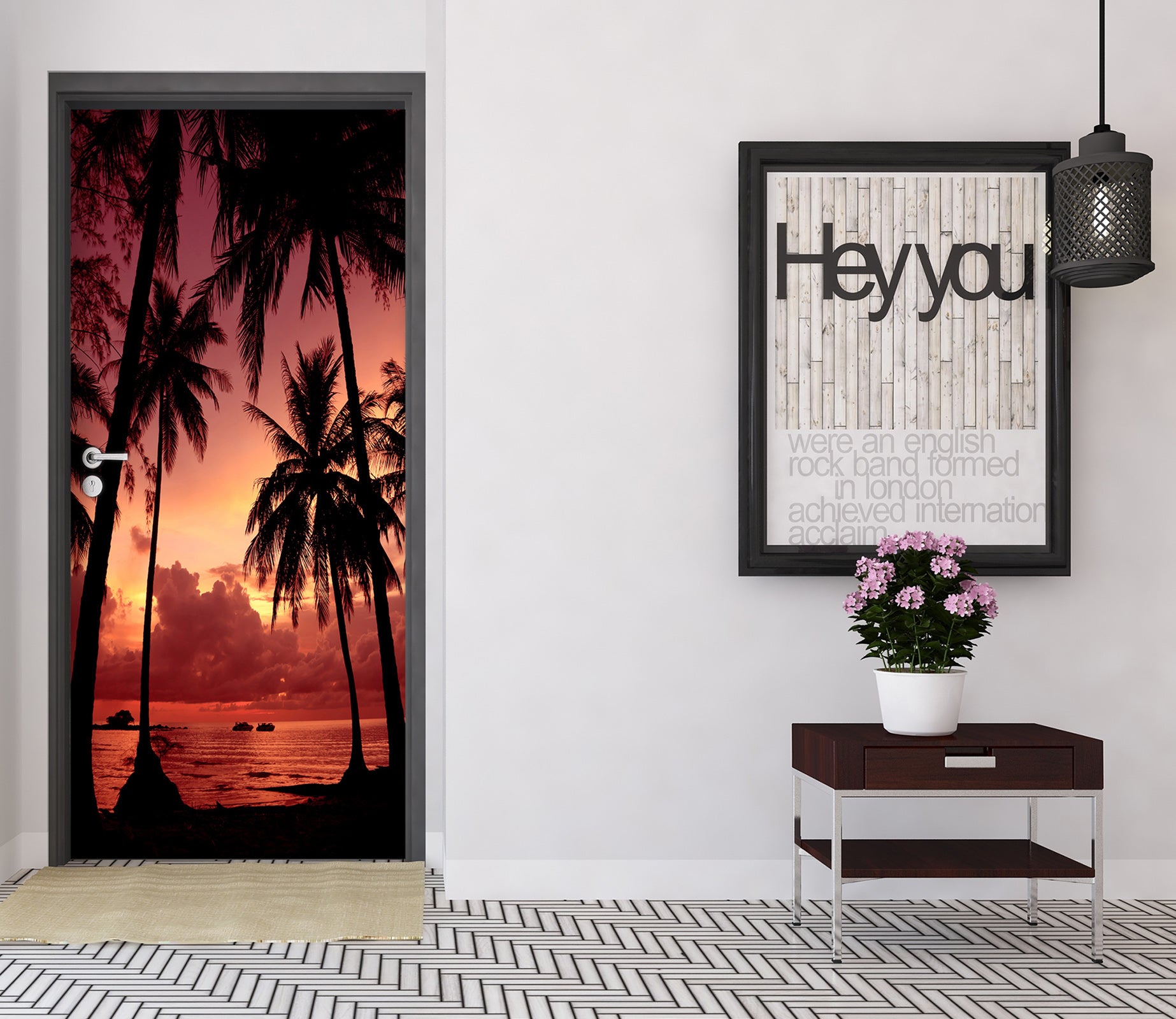 3D Coconut Tree 25086 Door Mural