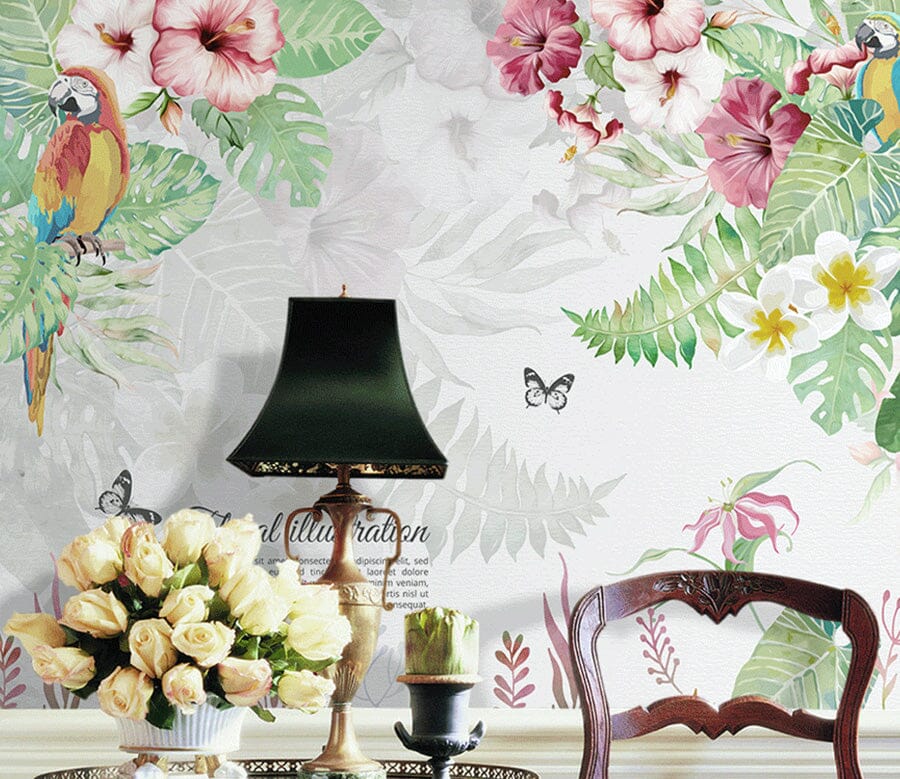 3D Flower Bird WG149 Wall Murals Wallpaper AJ Wallpaper 2 