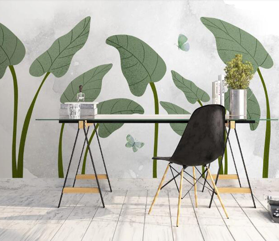 3D Lotus Leaf Painting WC2207 Wall Murals