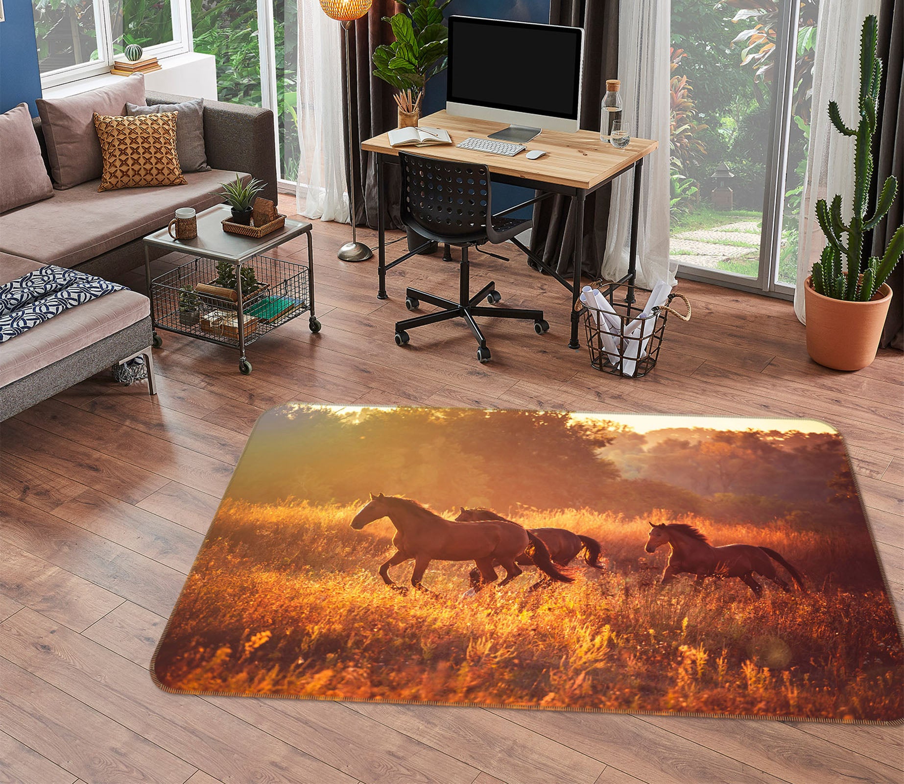 3D Running Horse 38105 Animal Non Slip Rug Mat