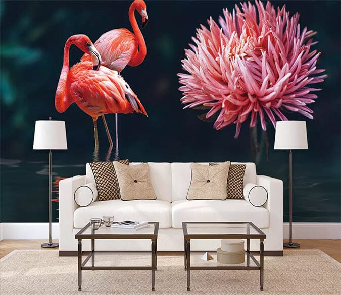 3D Pink Flamingo 2359 Wall Murals Wallpaper AJ Wallpaper 2 