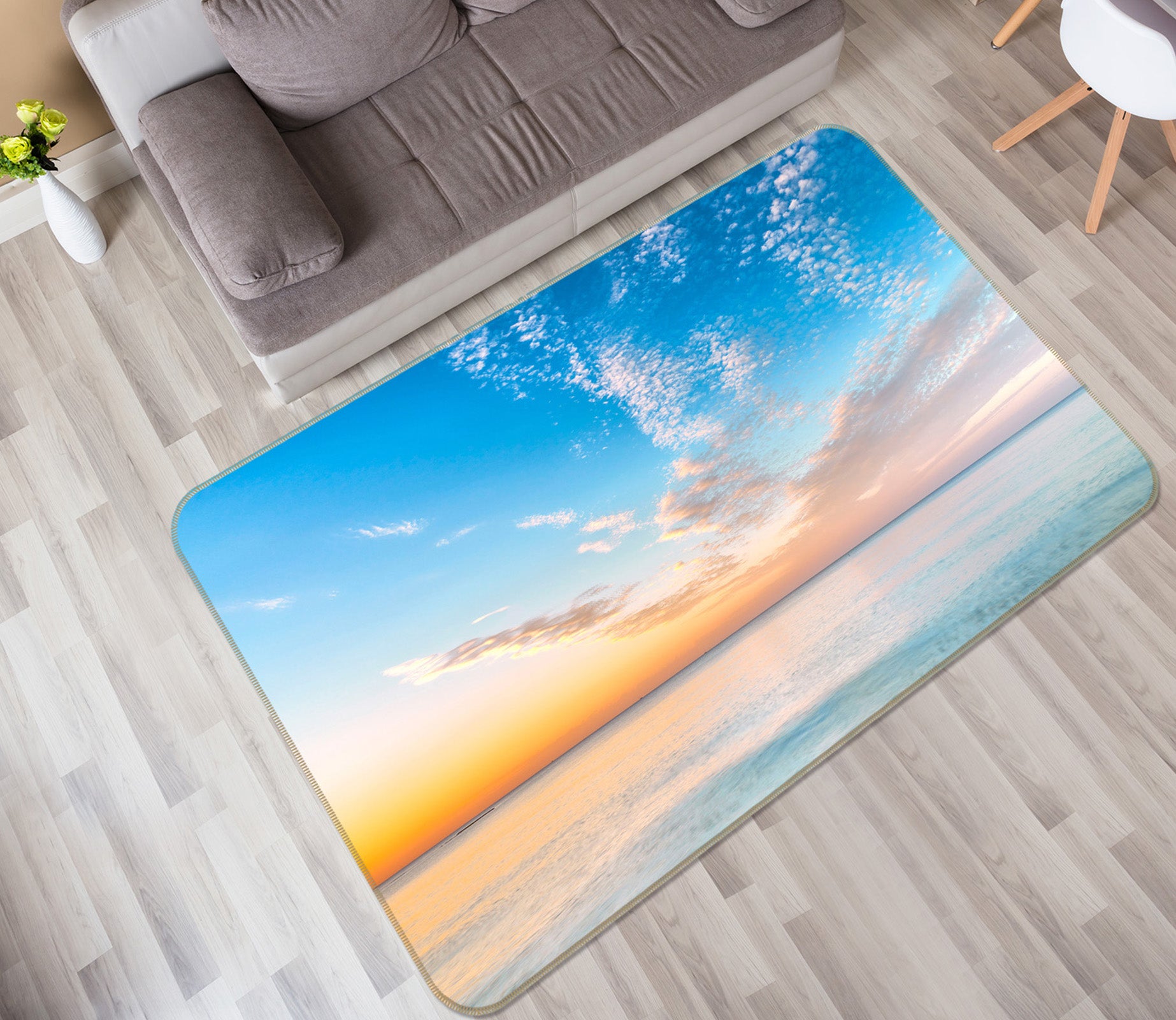 3D White Cloud Sea 117 Assaf Frank Rug Non Slip Rug Mat