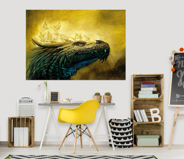 3D Dragon Head 8057 Ciruelo Wall Sticker