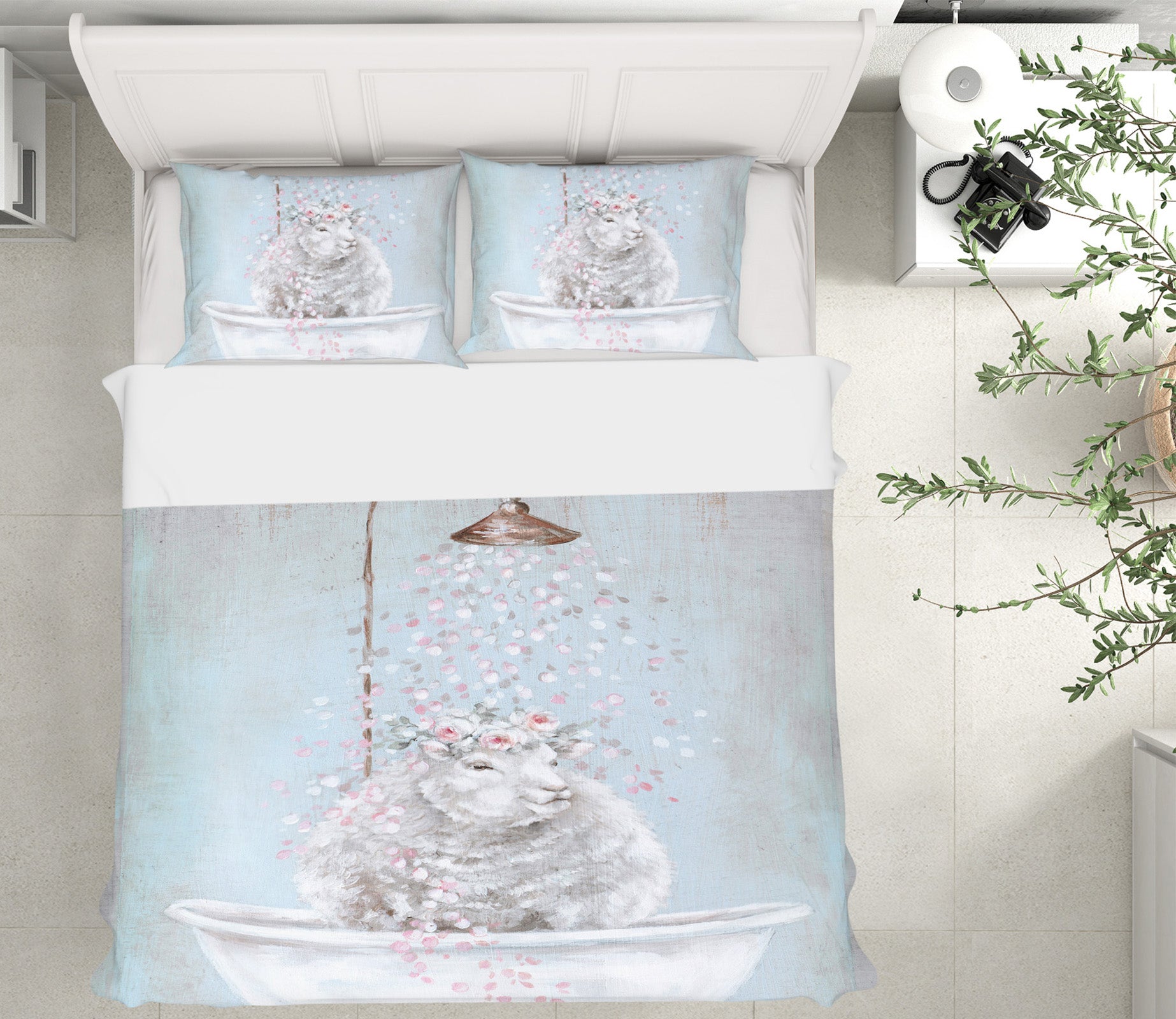 3D Sheep Bath 2046 Debi Coules Bedding Bed Pillowcases Quilt