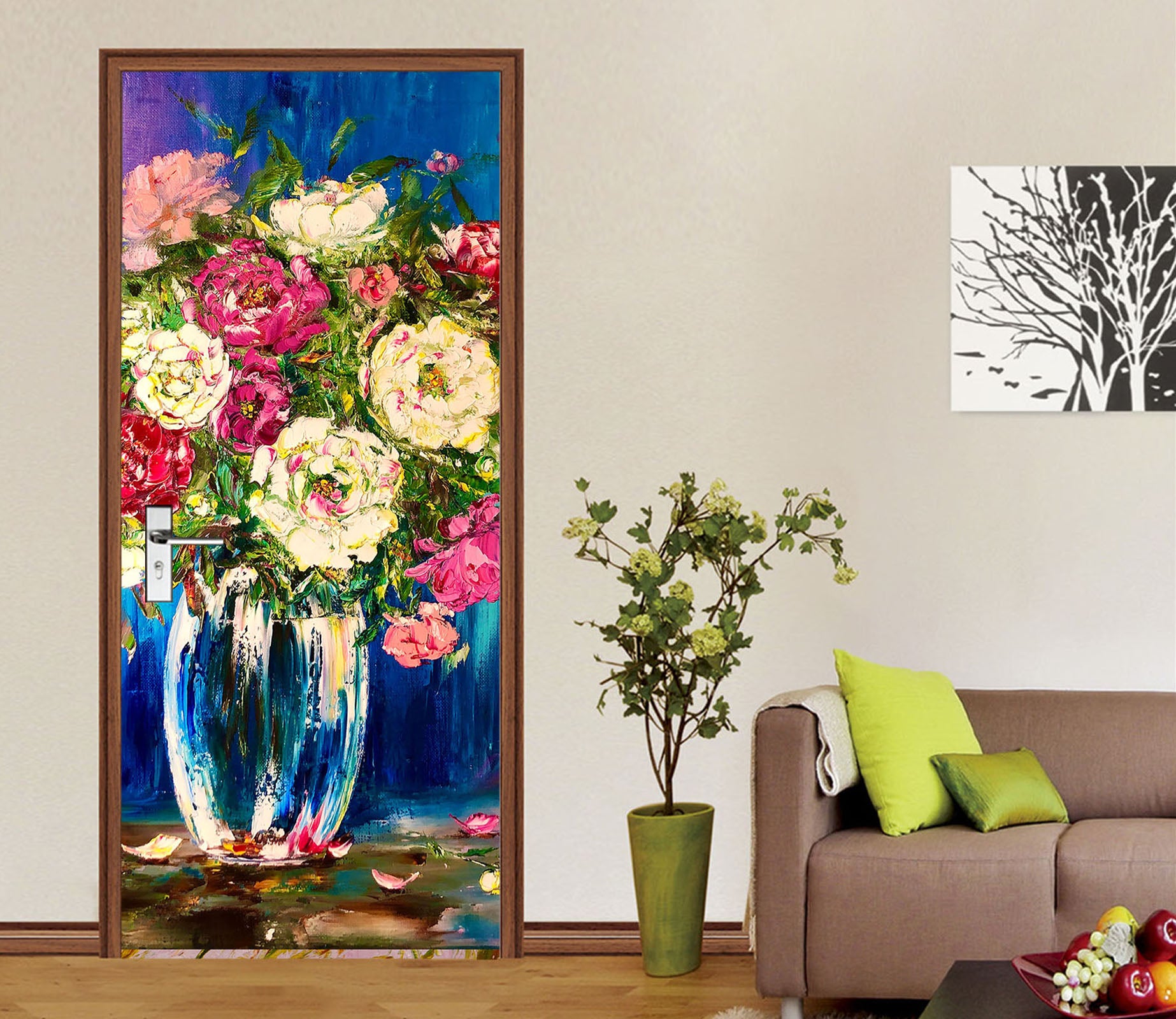 3D Rose Vase 3264 Skromova Marina Door Mural