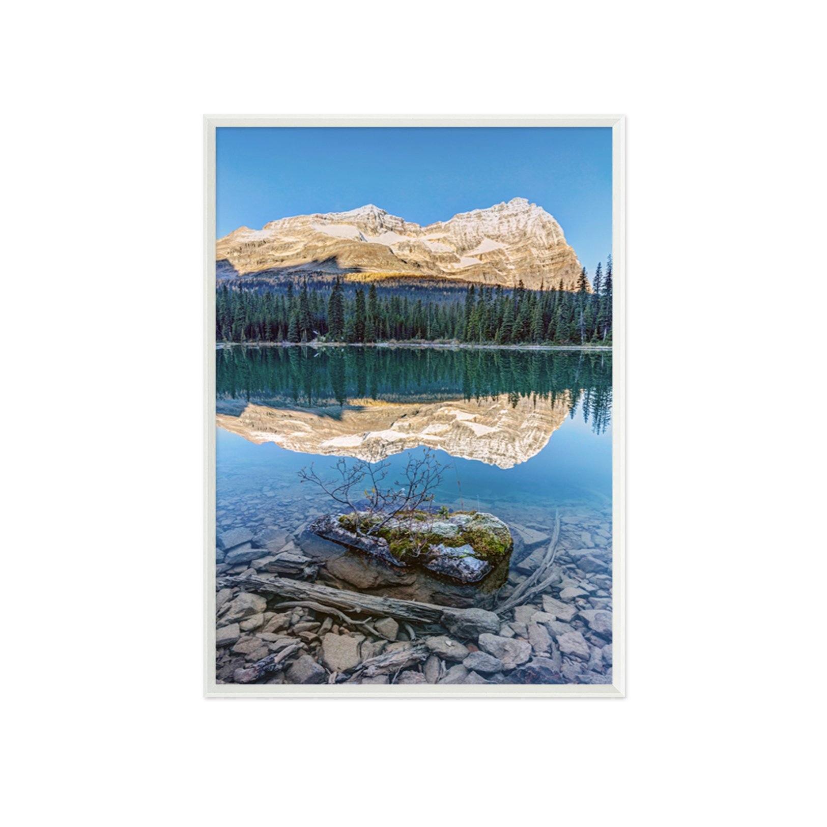 3D Mountain Lake 031 Fake Framed Print Painting Wallpaper AJ Creativity Home 