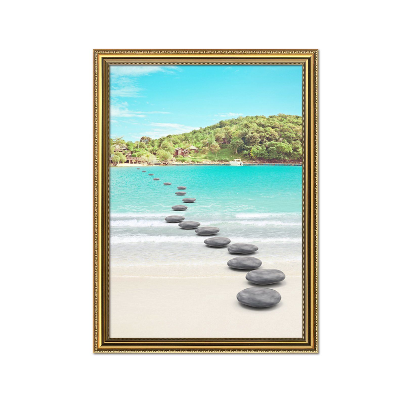 3D Small Stone Road 005 Fake Framed Print Painting Wallpaper AJ Creativity Home 