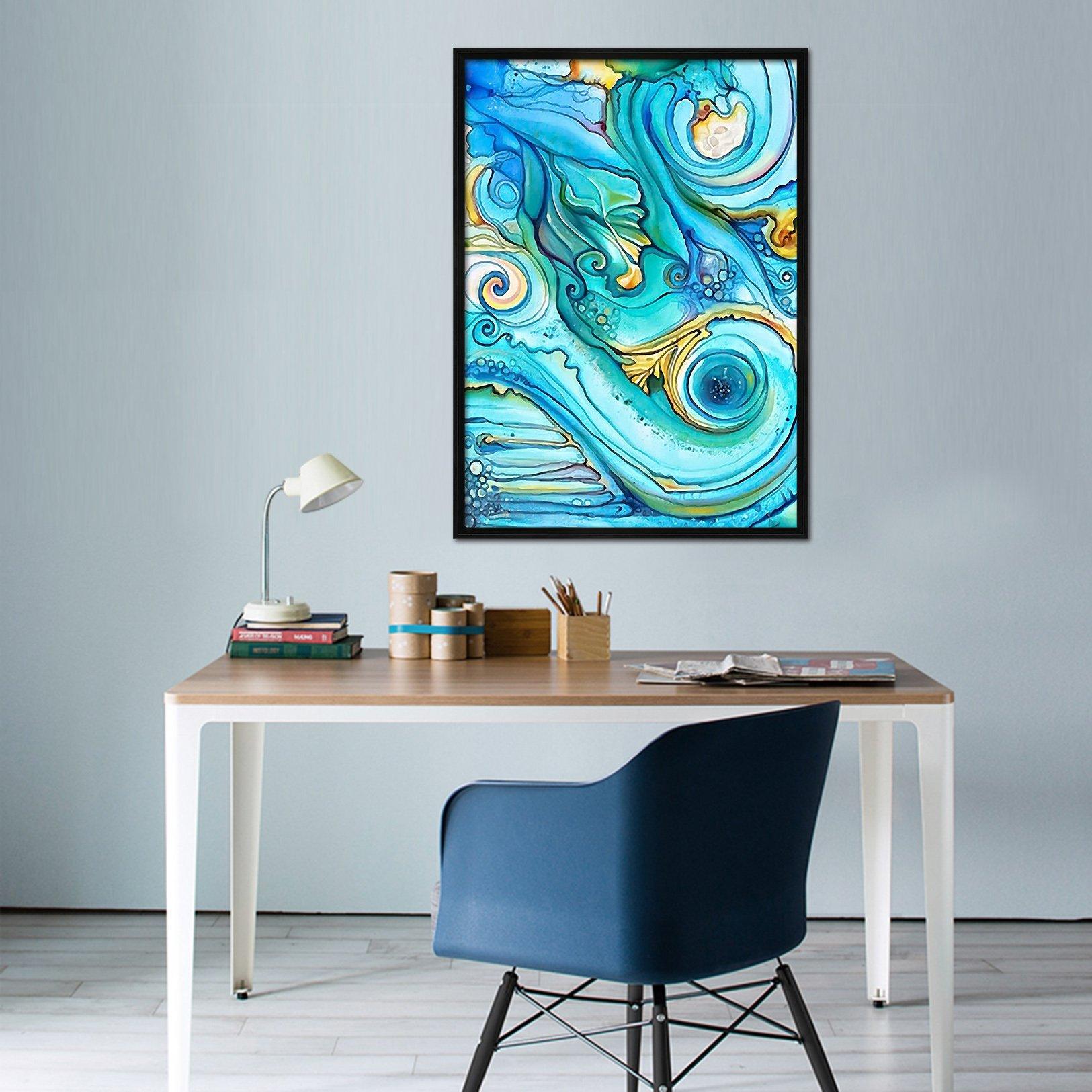 3D Blue Painting 085 Fake Framed Print Painting Wallpaper AJ Creativity Home 