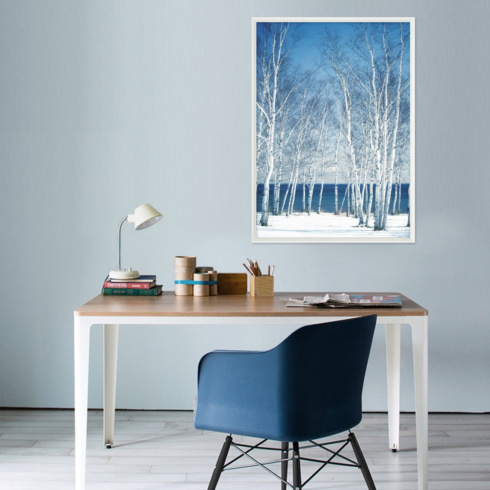 3D Snow Woods 033 Fake Framed Print Painting Wallpaper AJ Creativity Home 