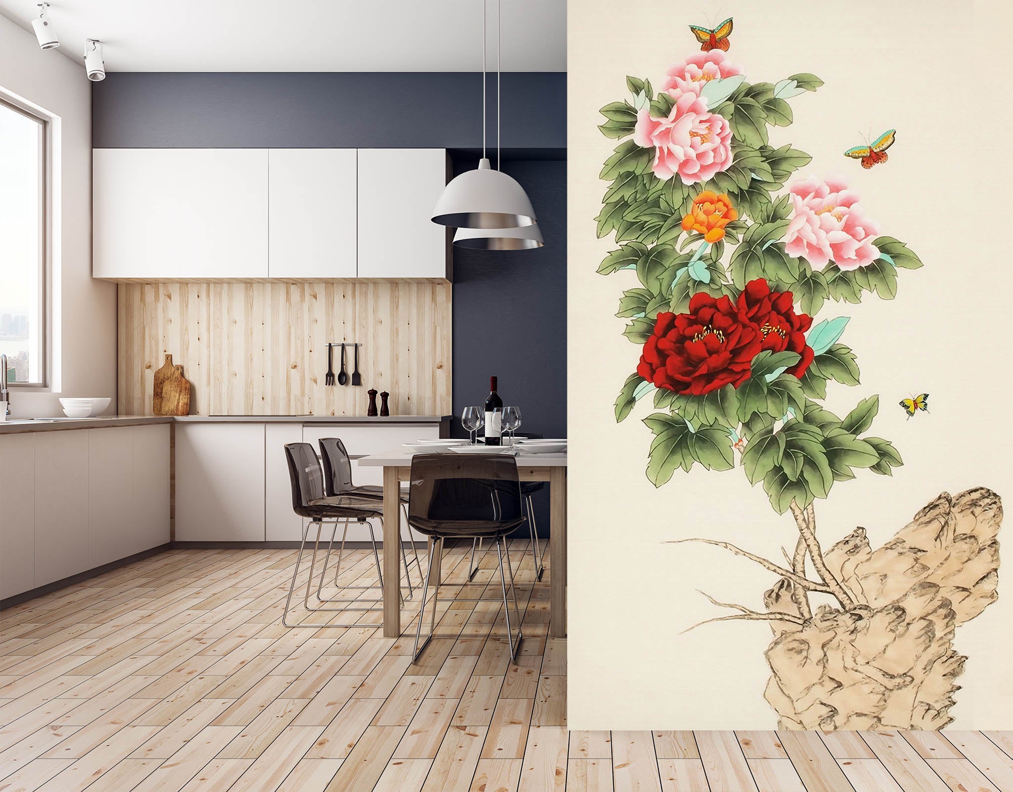 3D Color Peony 1861 Wall Murals