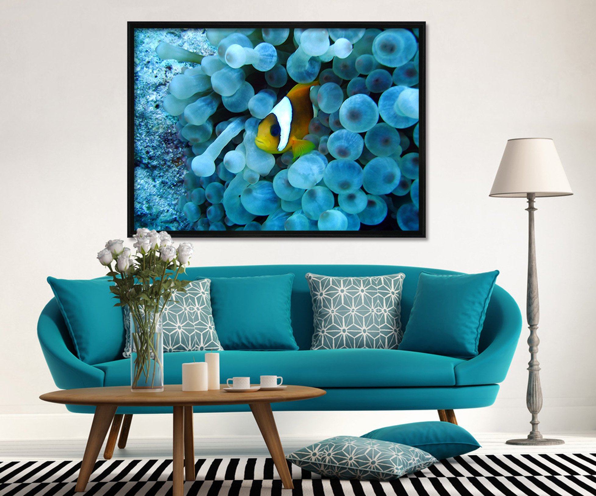 3D Submarine Fish 053 Fake Framed Print Painting Wallpaper AJ Creativity Home 