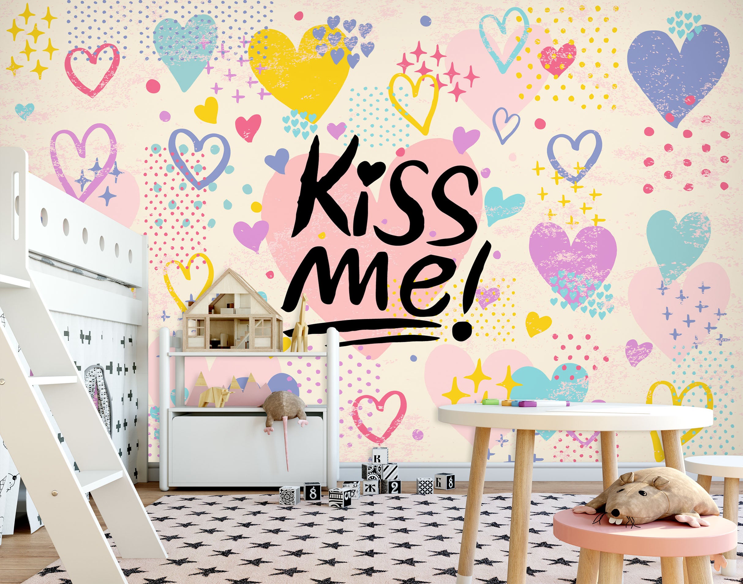 3D Color Heart 58078 Wall Murals