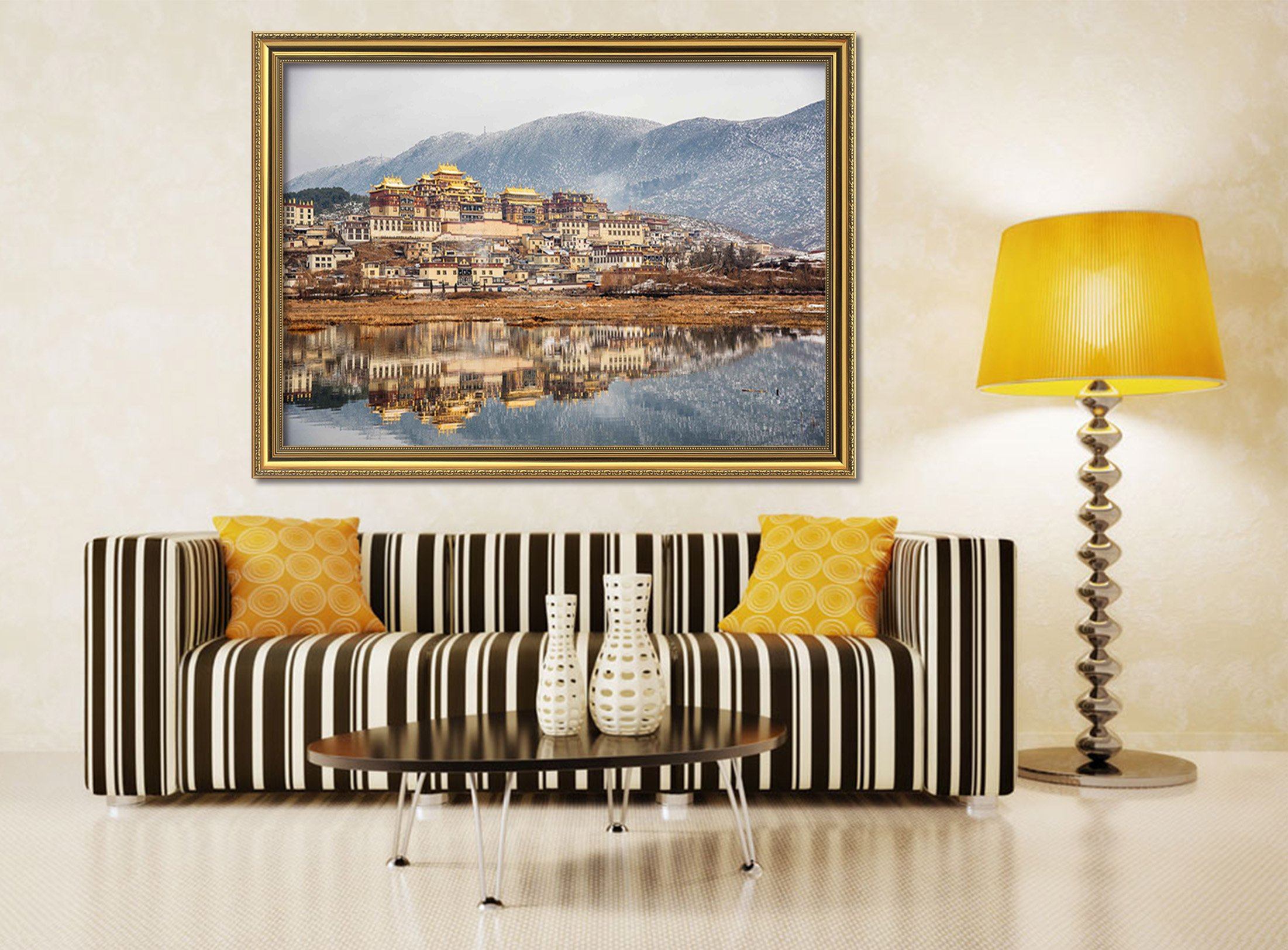 3D Small Town 003 Fake Framed Print Painting Wallpaper AJ Creativity Home 