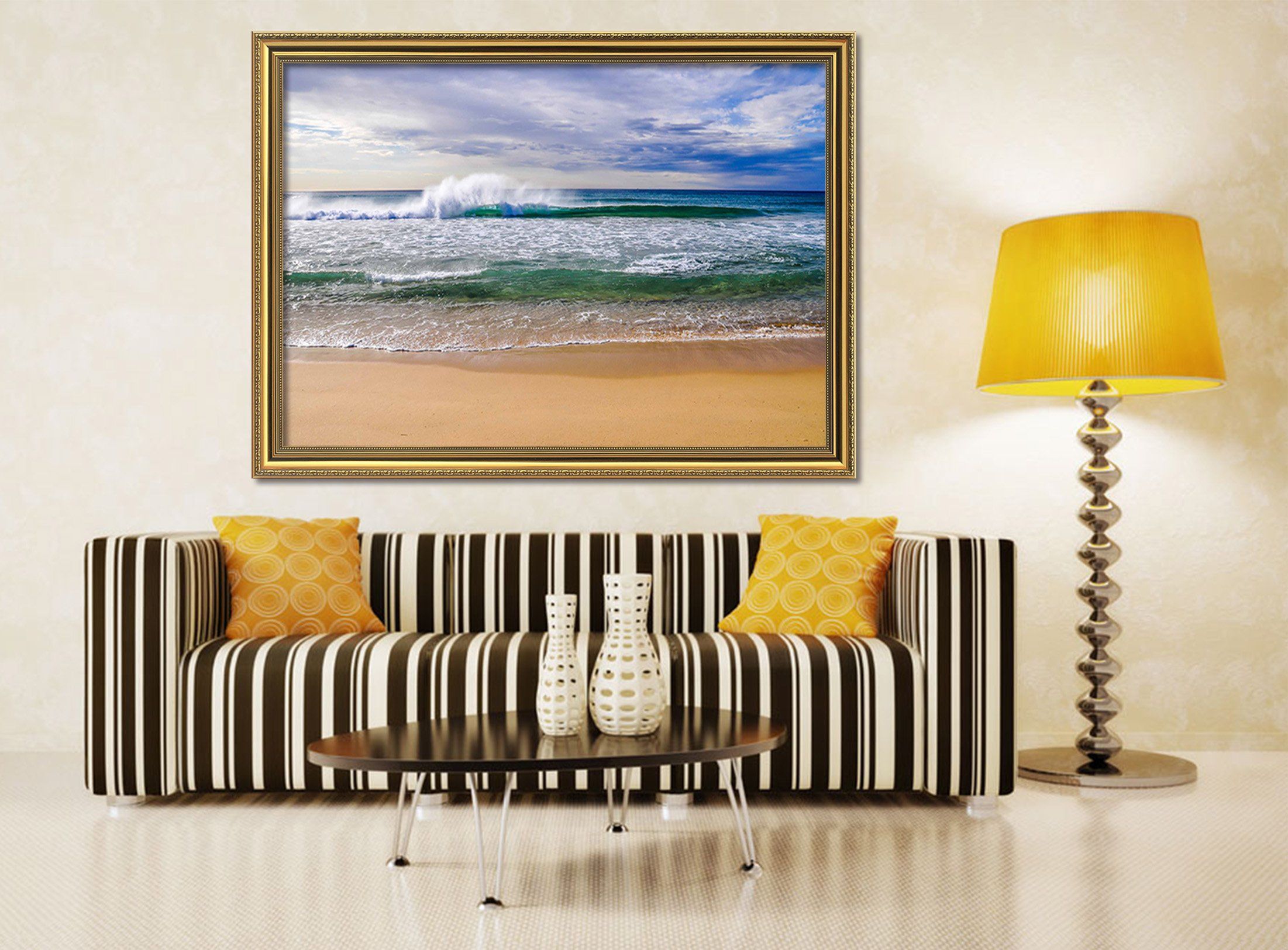 3D Spray Waves 129 Fake Framed Print Painting Wallpaper AJ Creativity Home 