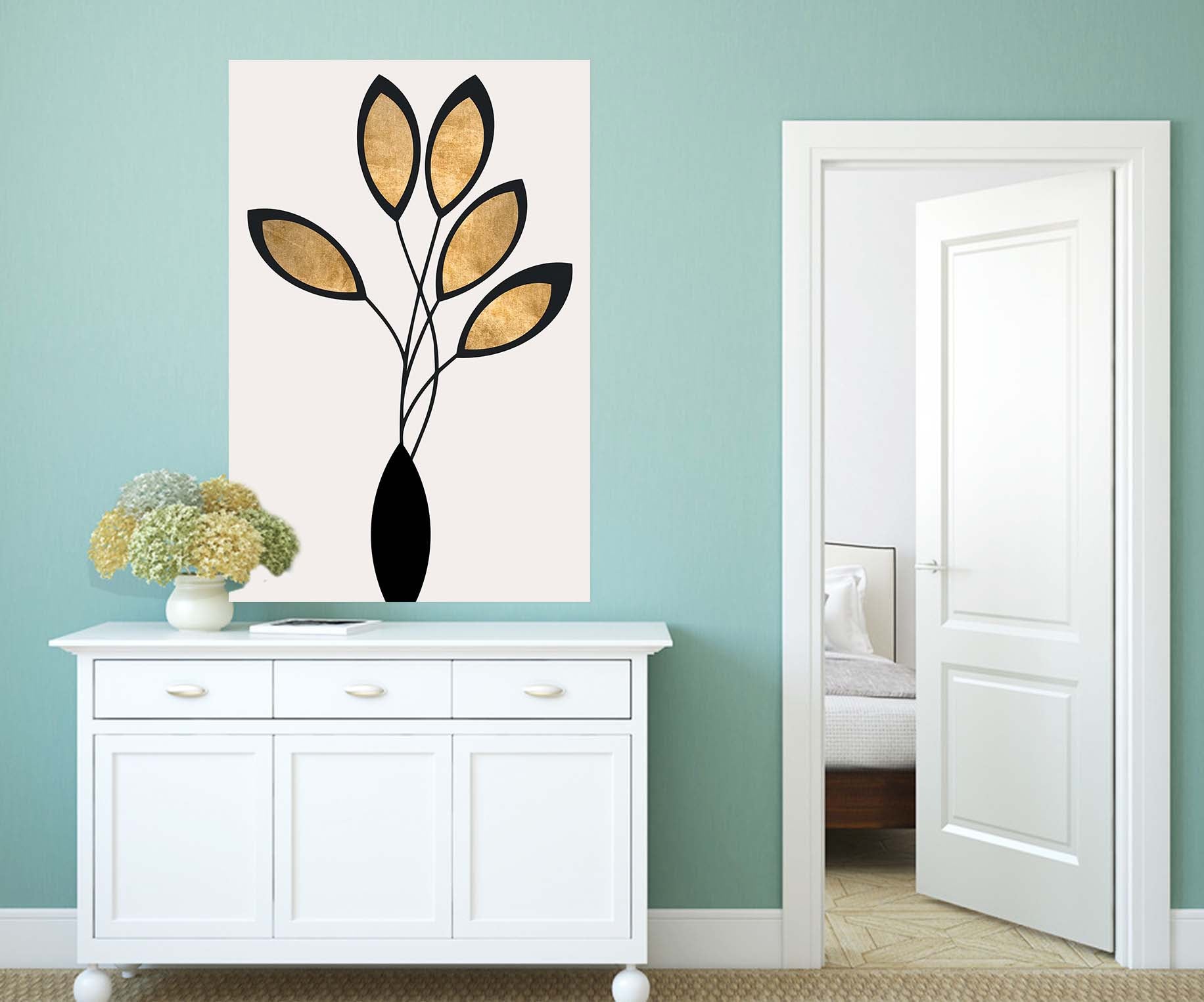 3D Small Leaves 124 Boris Draschoff Wall Sticker