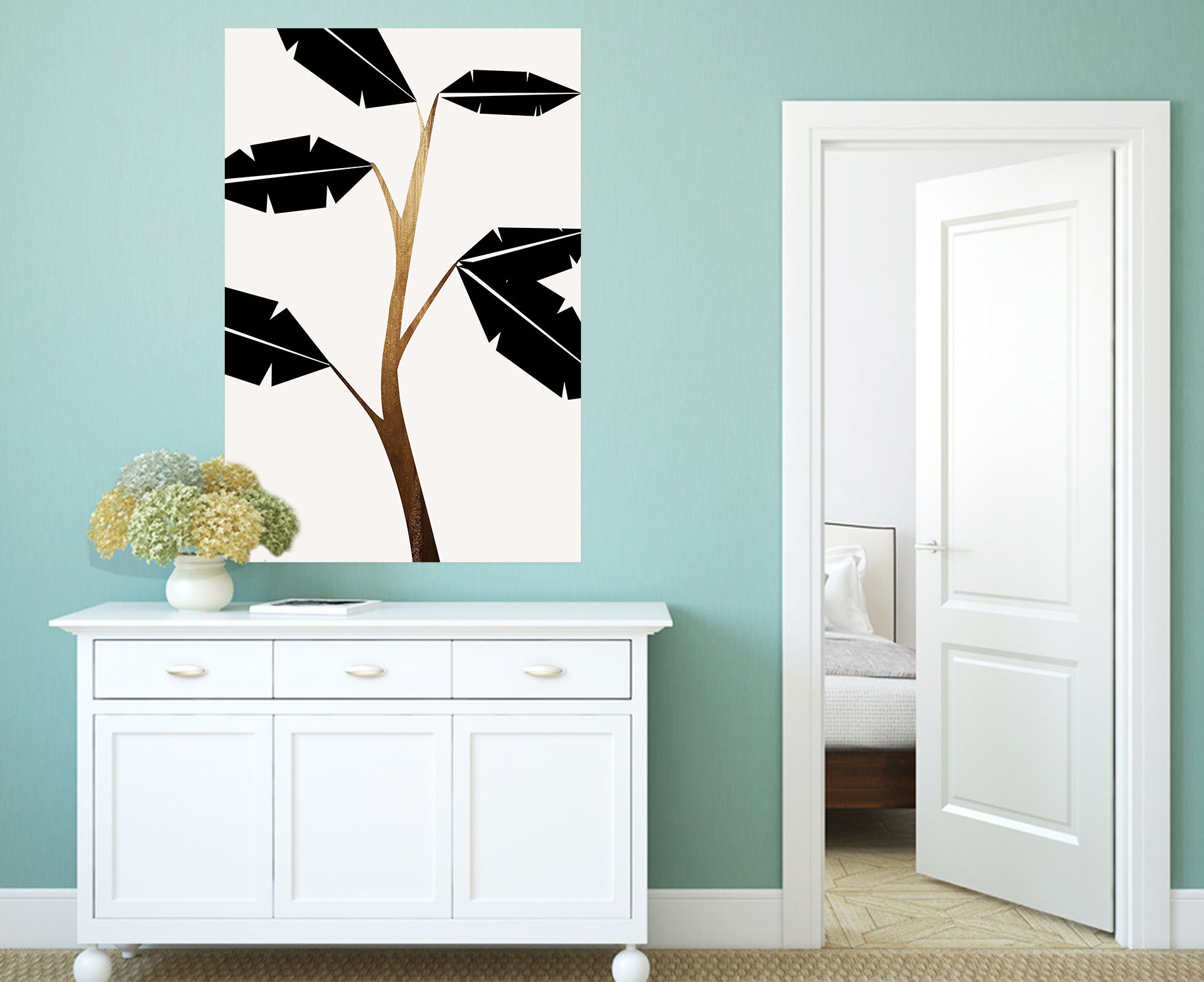 3D Black Leaves 111 Boris Draschoff Wall Sticker