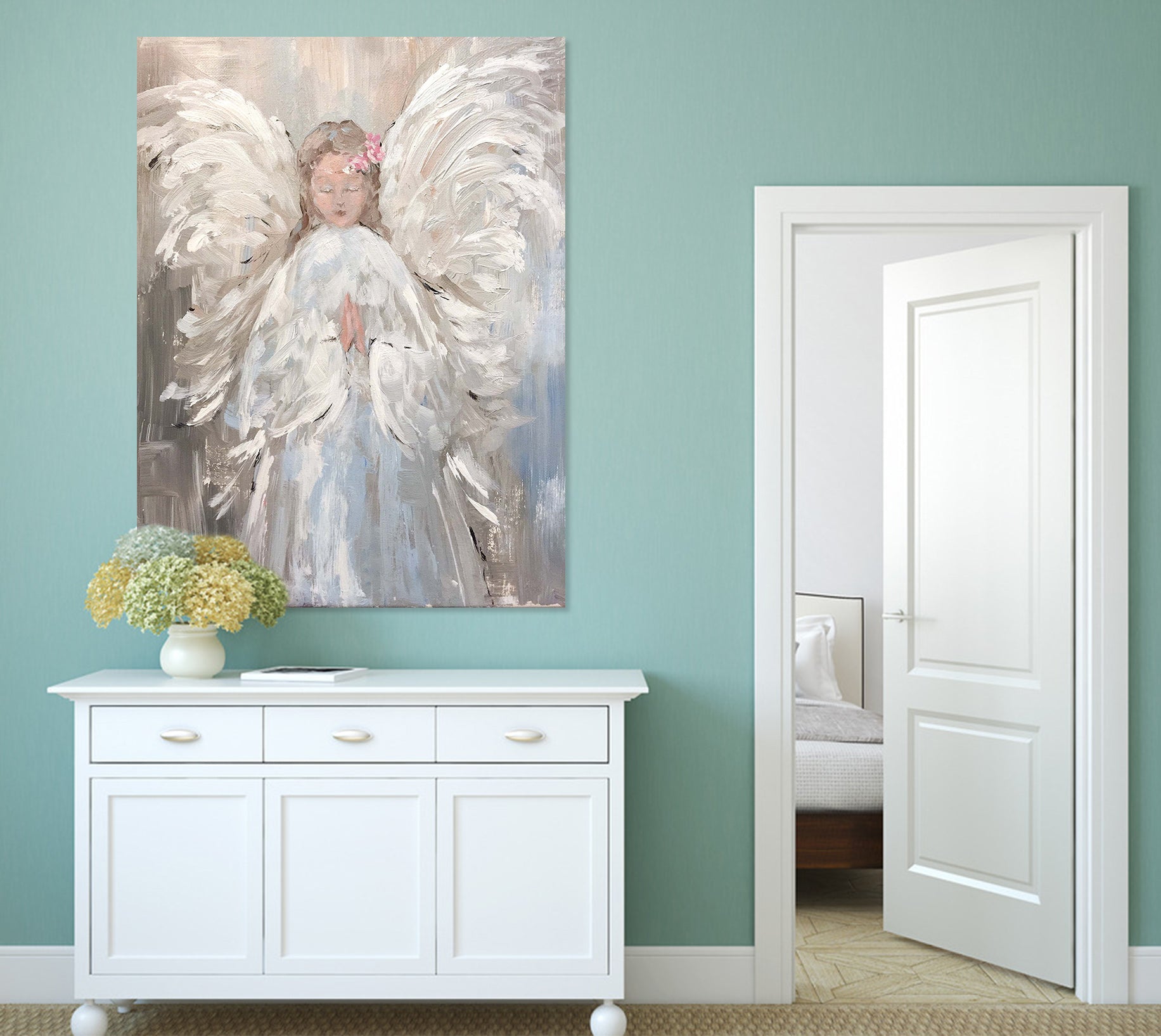 3D White Angel 038 Debi Coules Wall Sticker