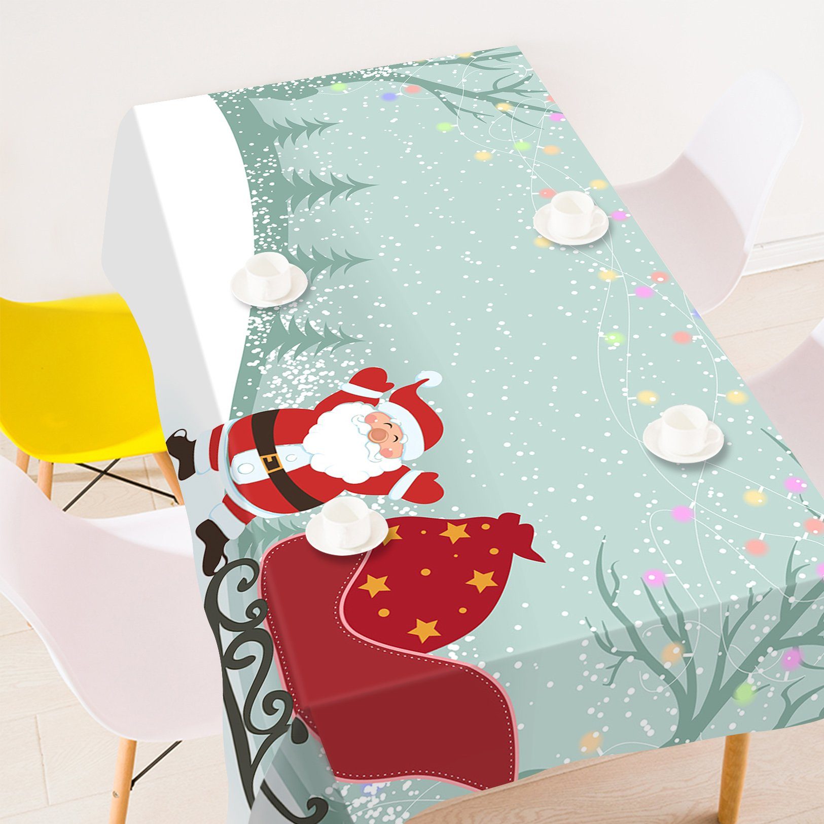 3D Cartoon Sleigh Snow 43 Tablecloths Tablecloths AJ Creativity Home 