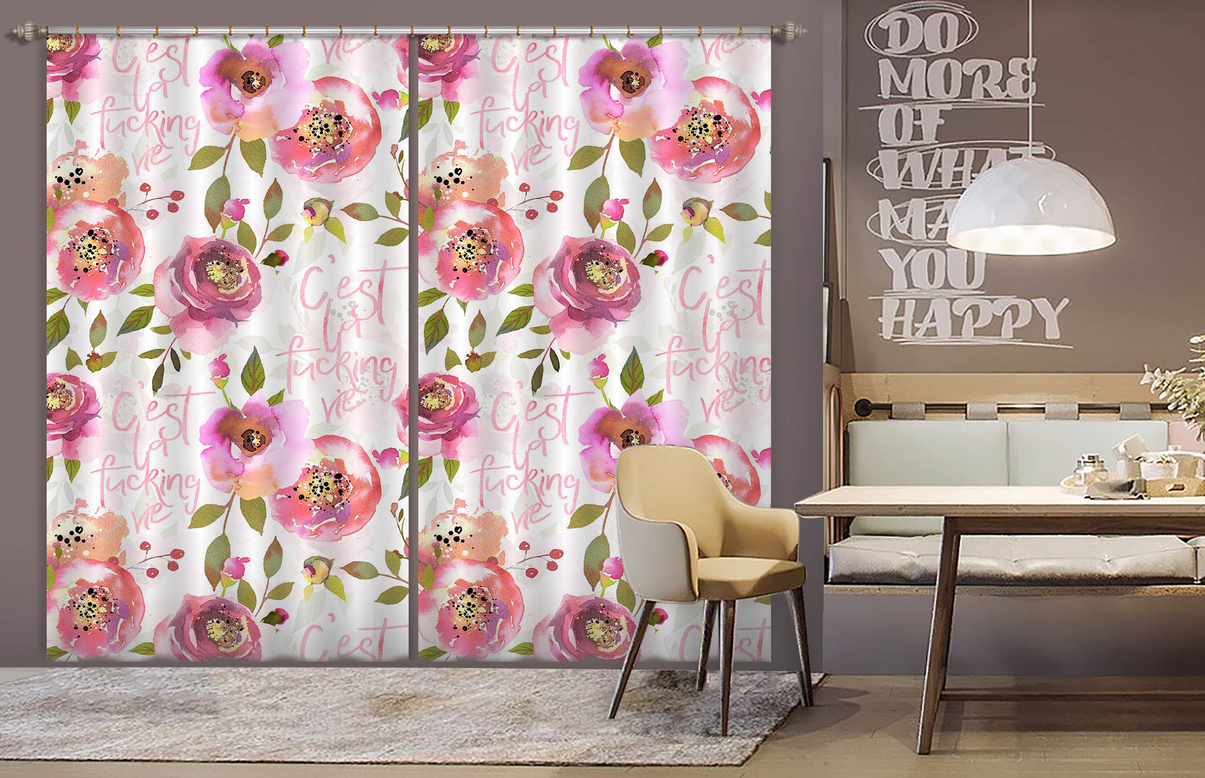 3D Red Flower 223 Uta Naumann Curtain Curtains Drapes