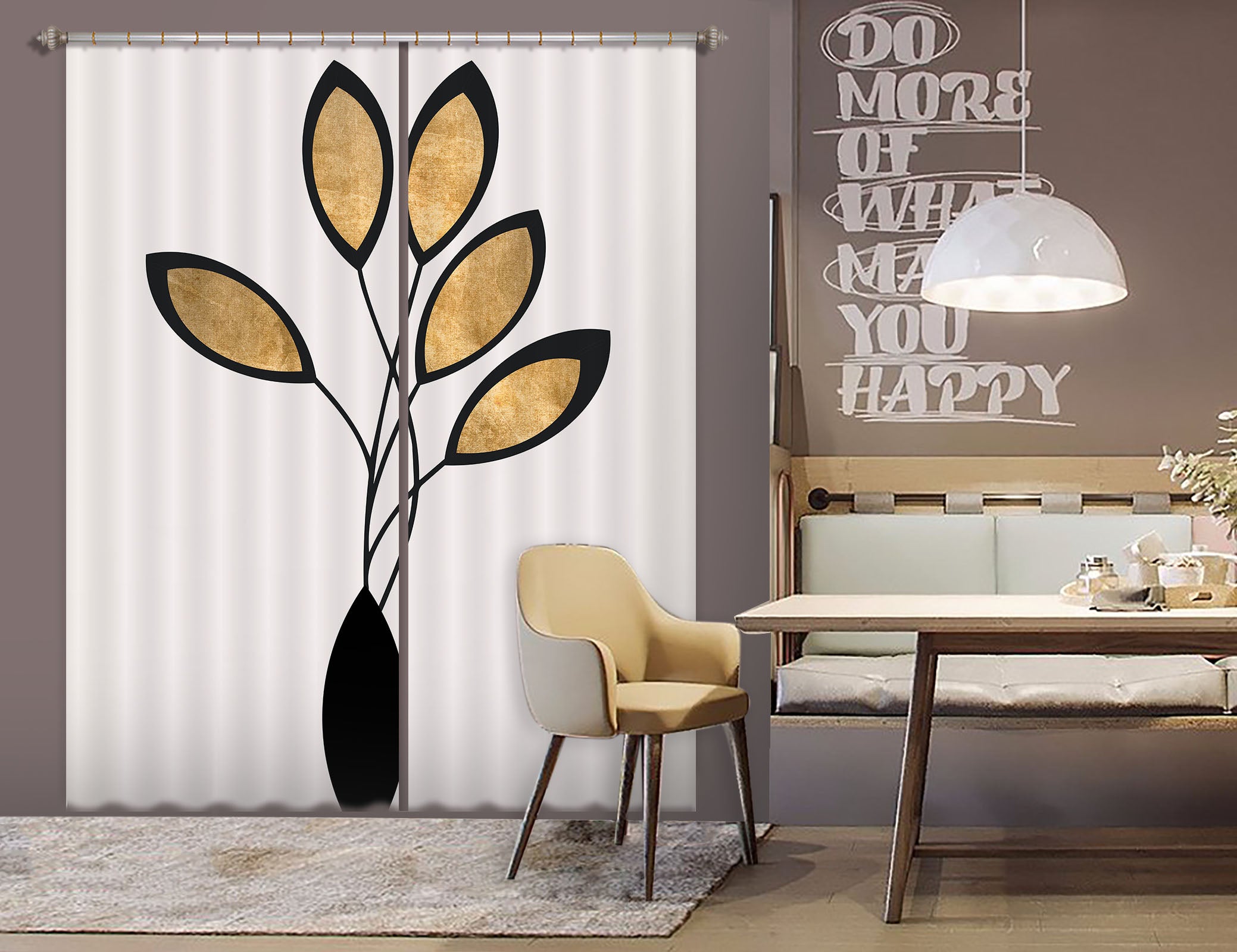 3D Leaves Growing 1024 Boris Draschoff Curtain Curtains Drapes