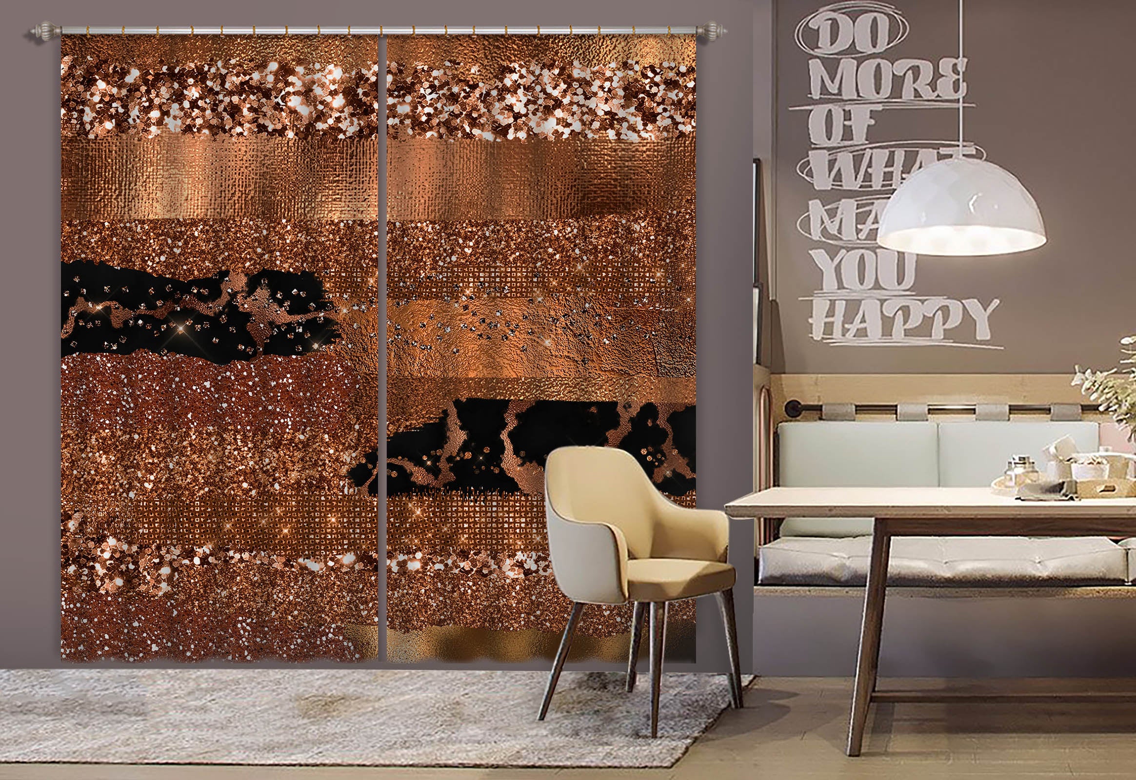 3D Gold Glitter 195 Uta Naumann Curtain Curtains Drapes