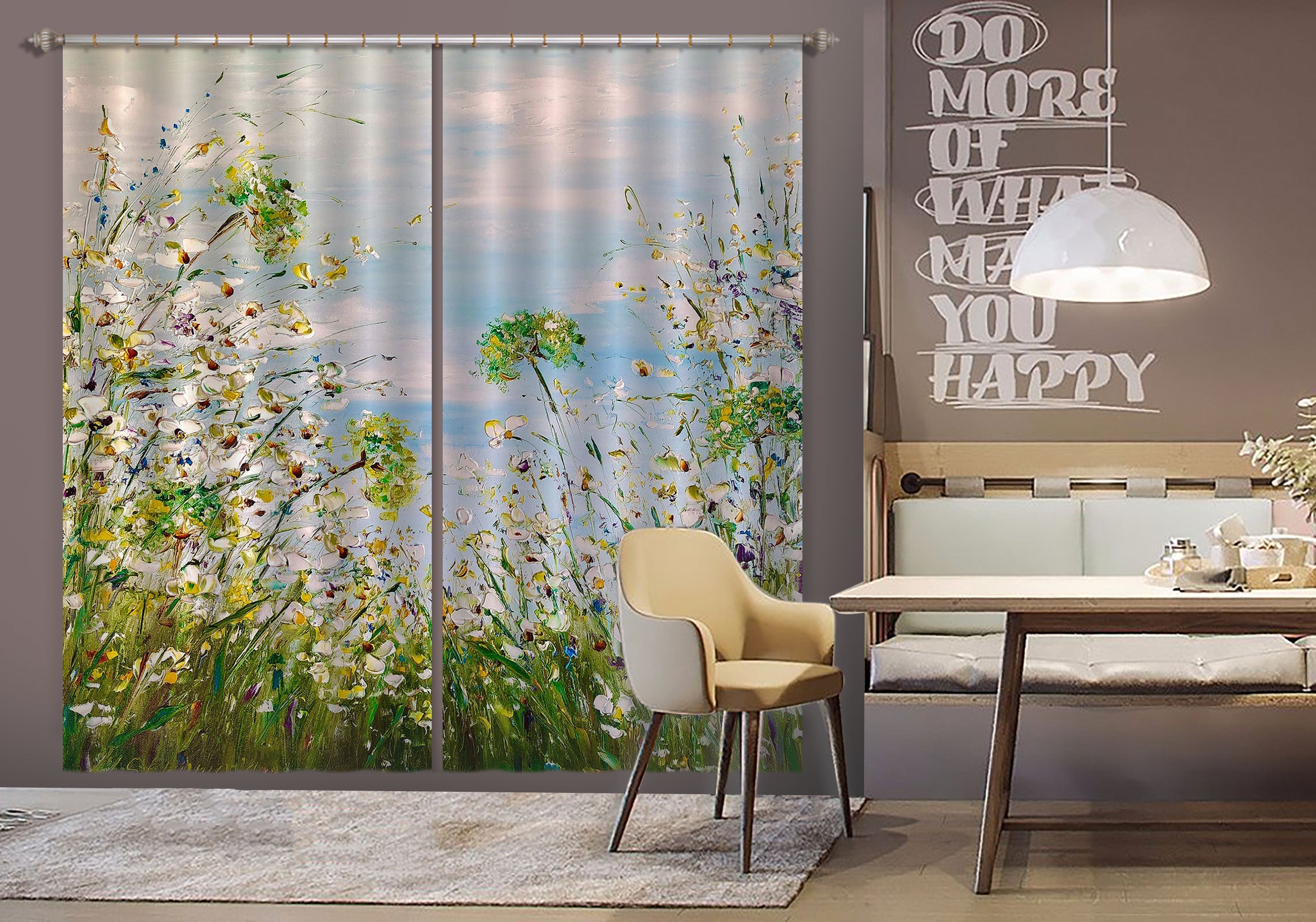 3D Wildflowers Grass 342 Skromova Marina Curtain Curtains Drapes