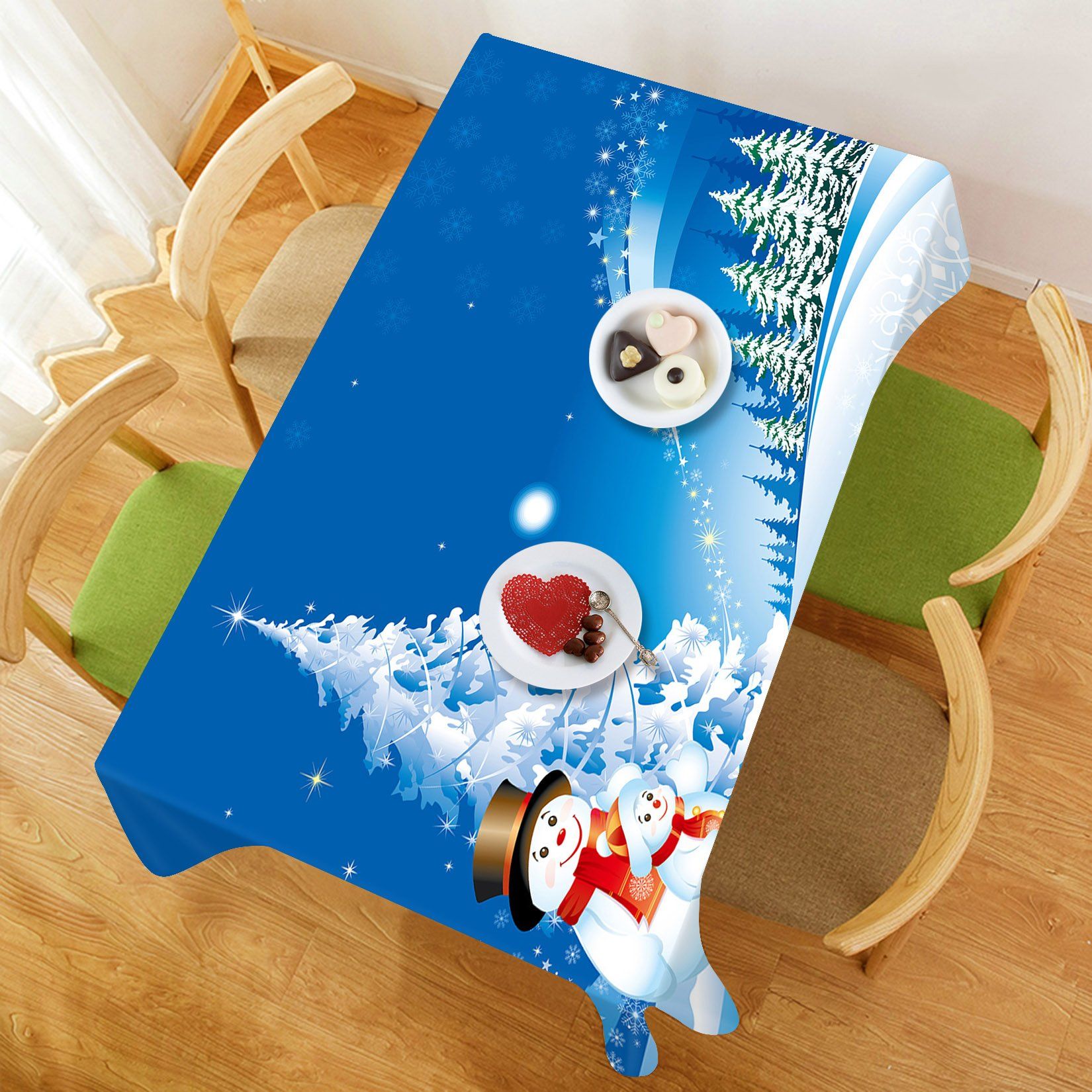 3D Christmas Snow Tree 25 Tablecloths Tablecloths AJ Creativity Home 