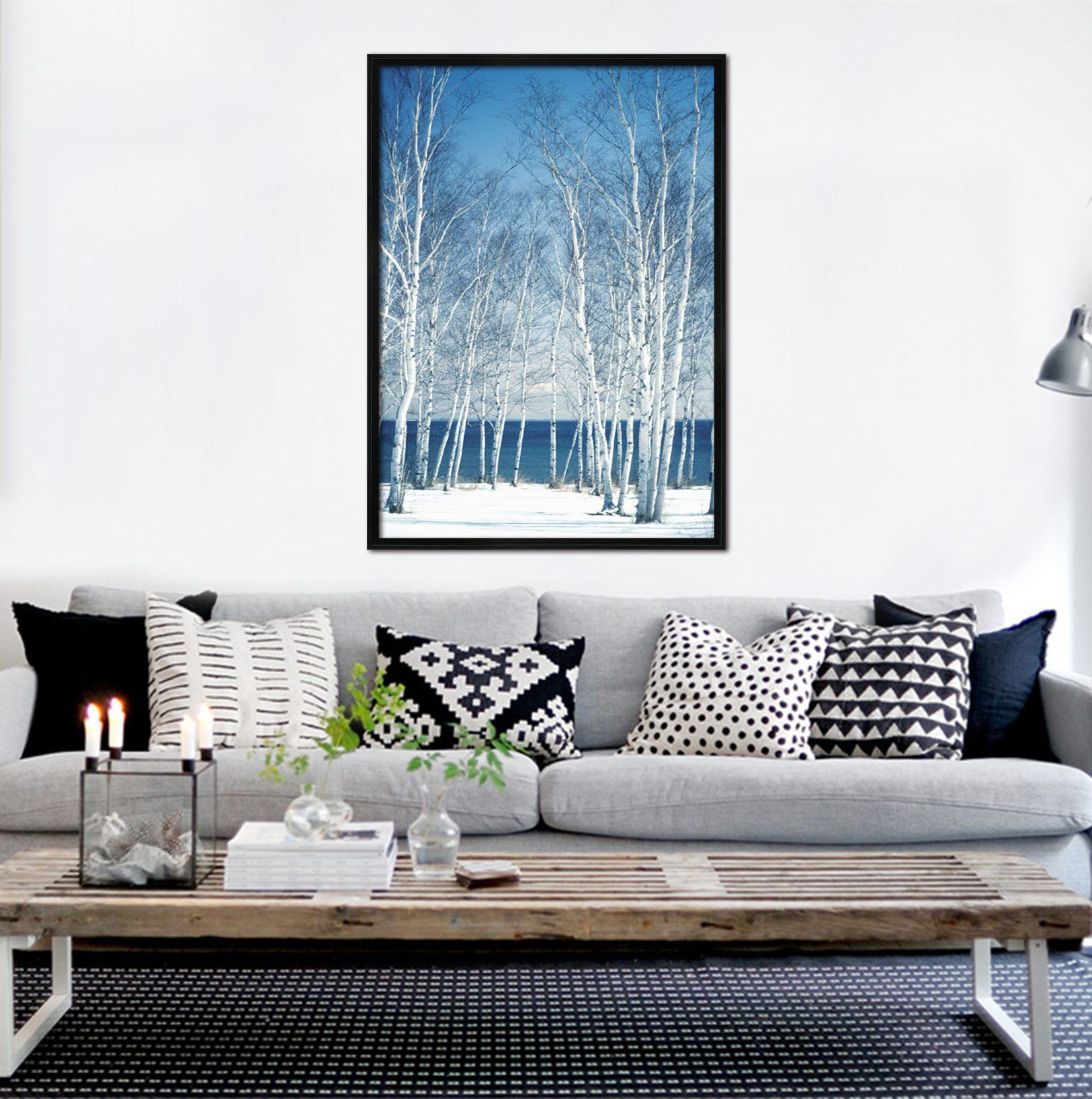 3D Snow Woods 033 Fake Framed Print Painting Wallpaper AJ Creativity Home 