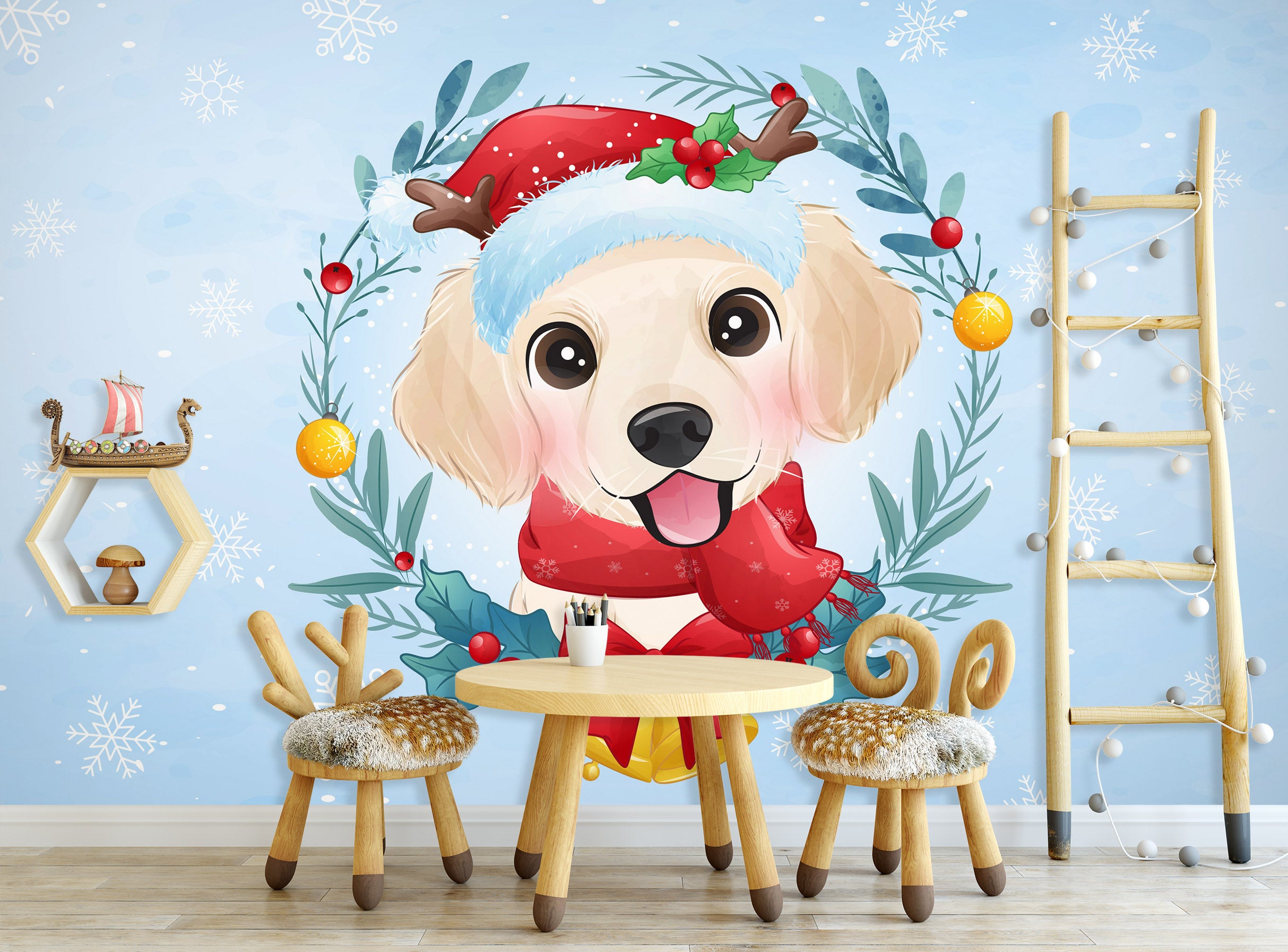 3D Dog Hat 58090 Wall Murals