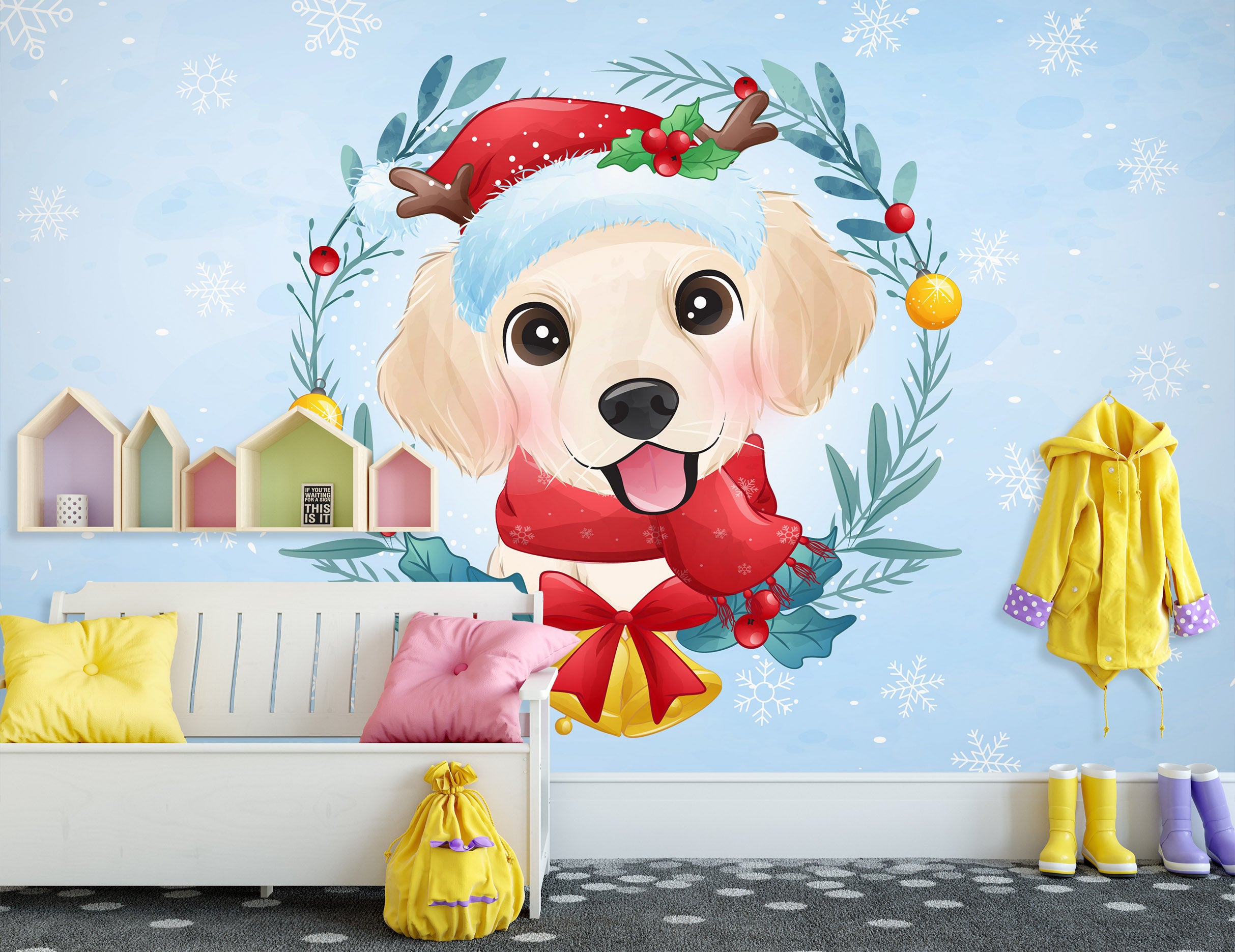 3D Dog Hat 58090 Wall Murals